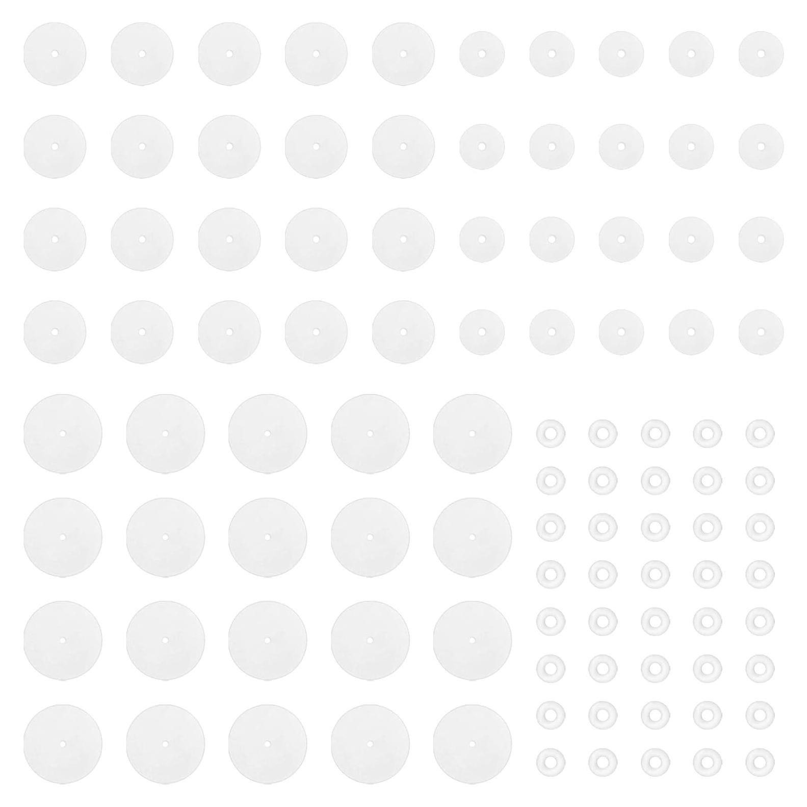 100 Tapones de Silicona Transparente para Pendientes 3-9mm