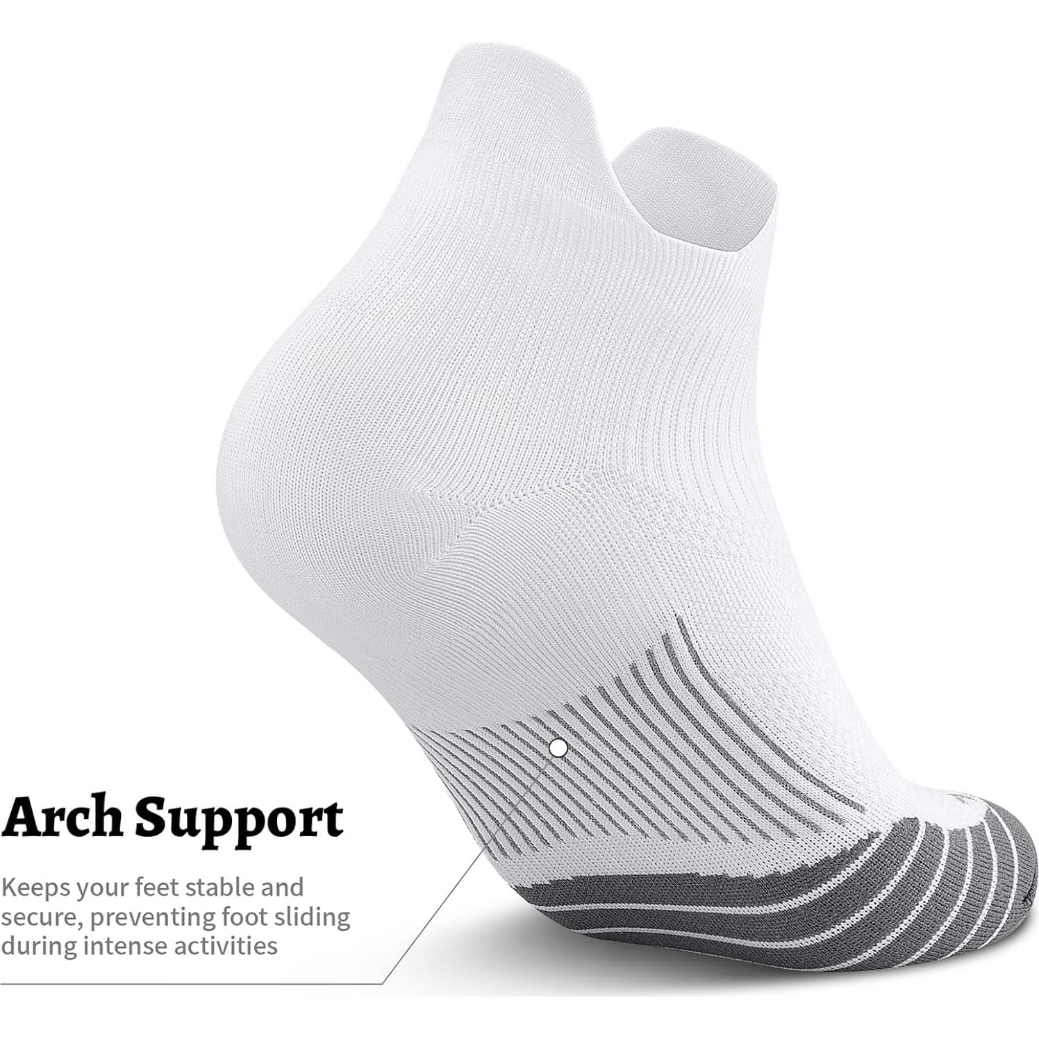 Calcetines de Compresión PAPLUS para Tobillo 6 Pares Blanco