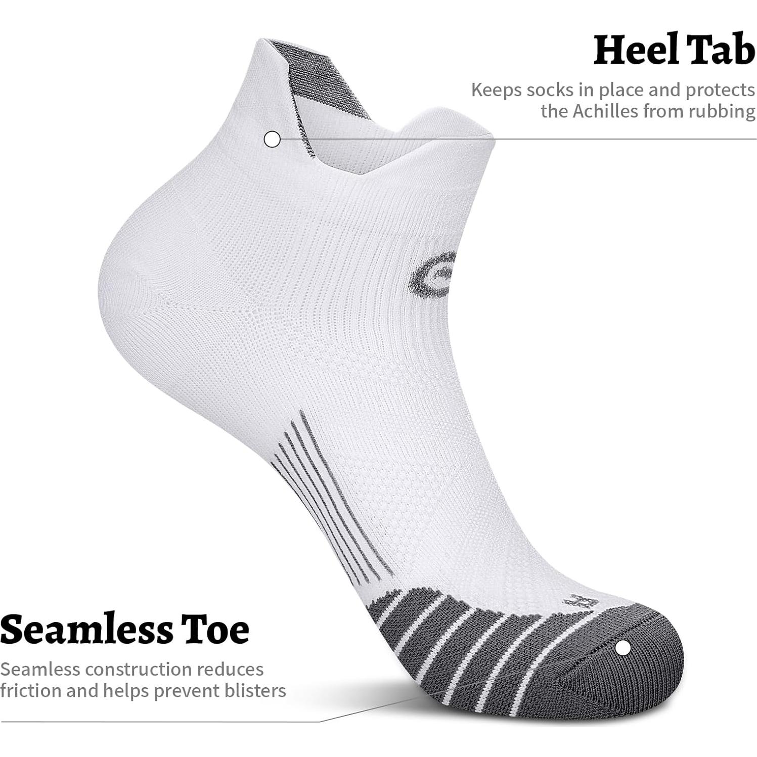 Calcetines de Compresión PAPLUS para Tobillo 6 Pares Blanco