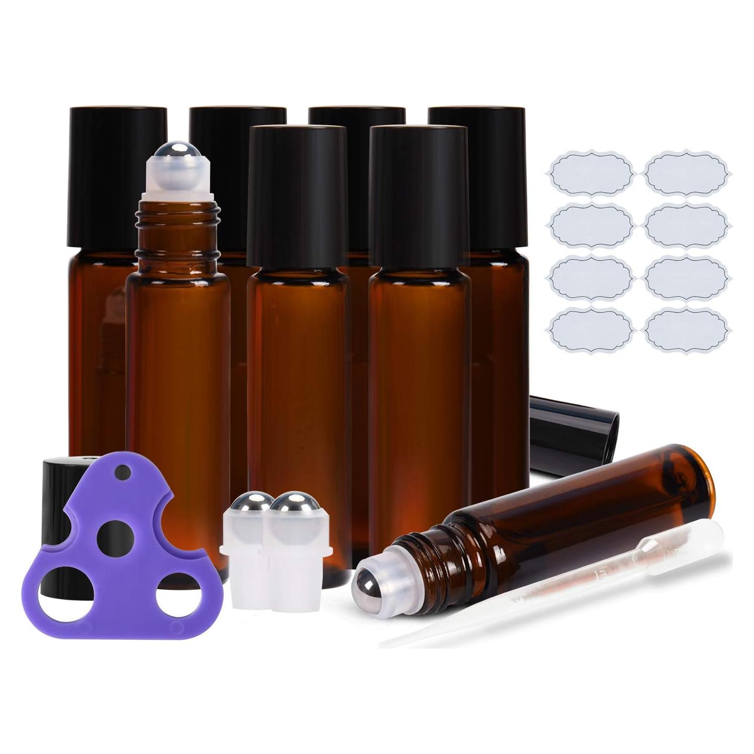 Botellas de Aceite Esencial Roller ULG 10ml 8-Pack Ámbar