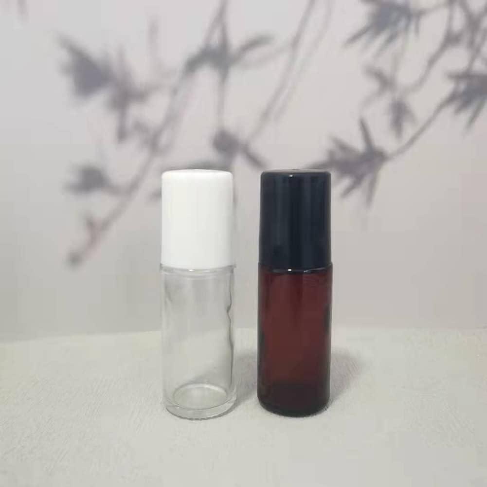 4 Botellas de Vidrio 50ml con Rodillo ccHuDE para Aceites