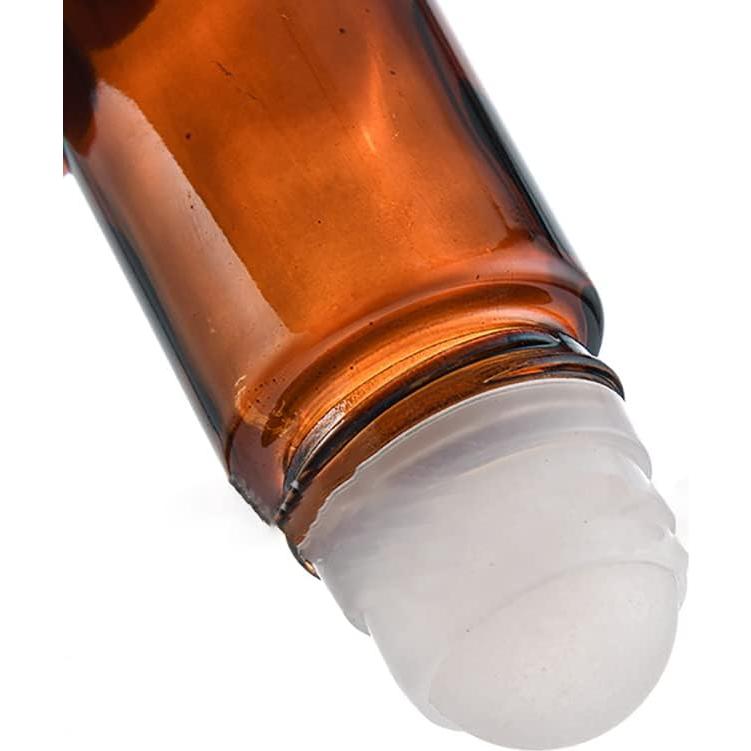 4 Botellas de Vidrio 50ml con Rodillo ccHuDE para Aceites