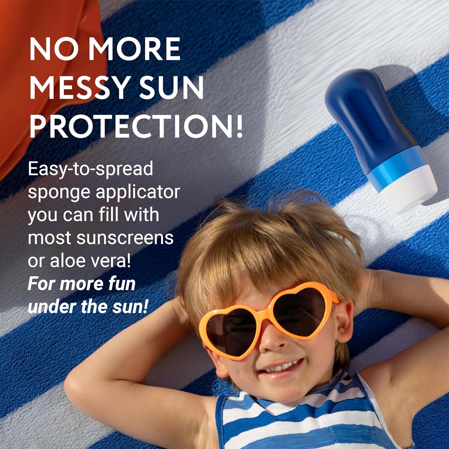 Aplicador de Protector Solar Recargable IMPRESA 177 ml con Esponjas