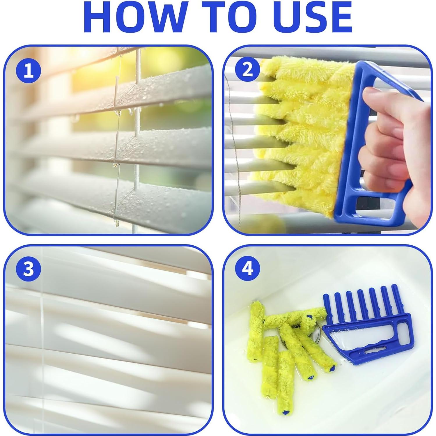 Juego de 2 Limpiadores de Persianas Alrhso - Lavables y Ergonómicos