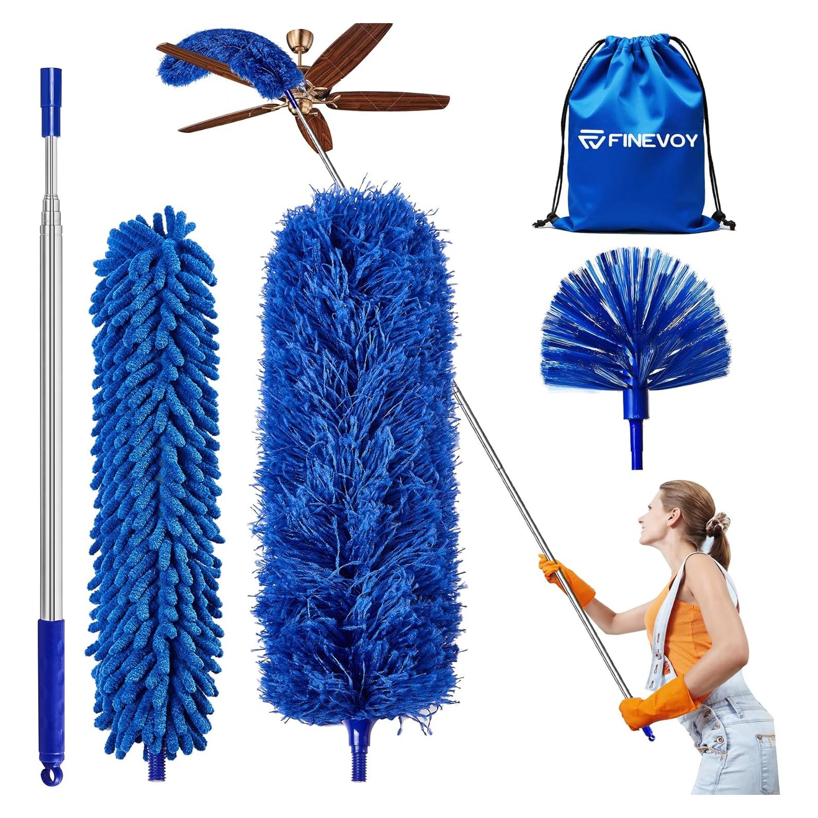 Kit de Plumeros 5 en 1 Finevoy con Palo Extensible Azul