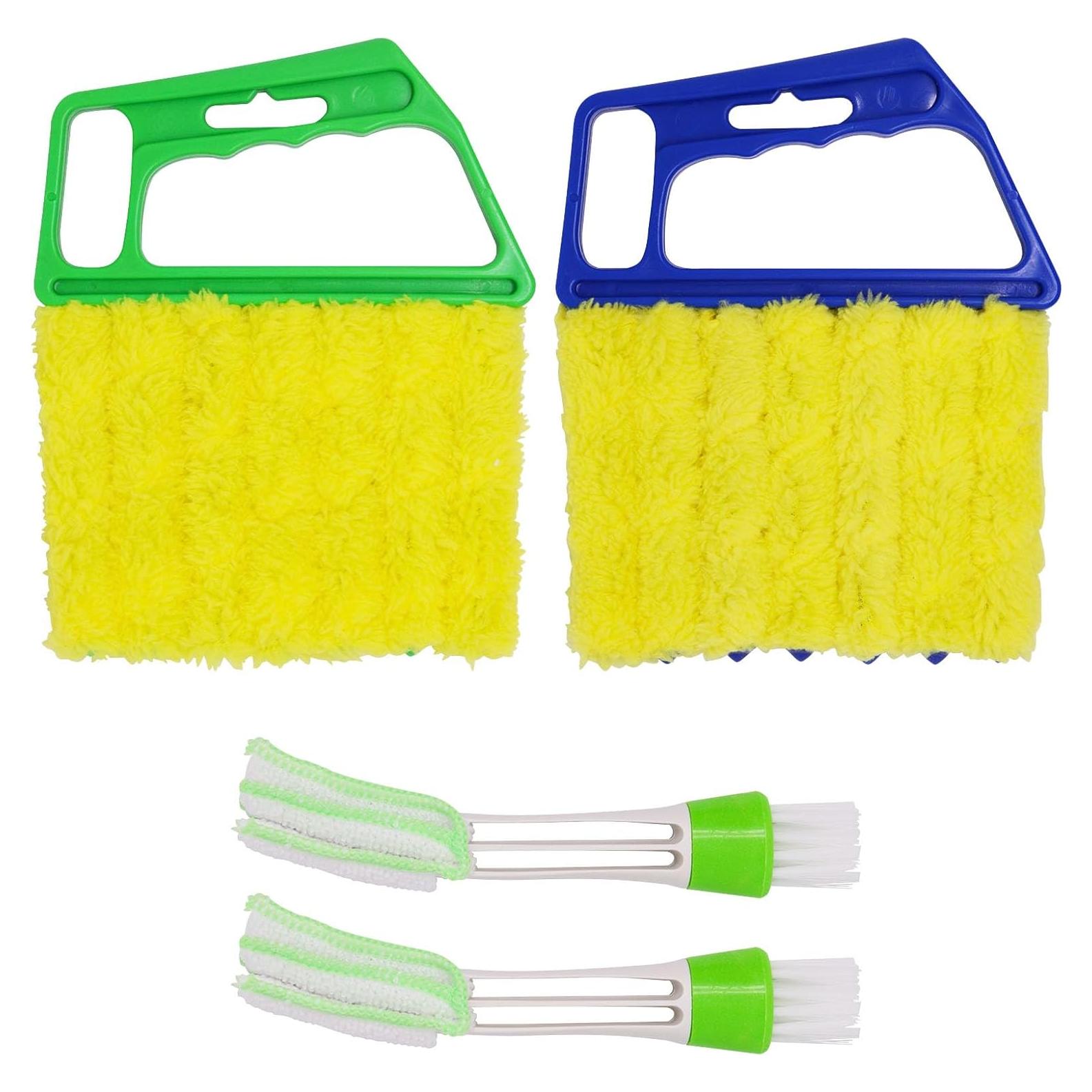 Limpiador de Persianas BUXIMN 4 Piezas 7 Dedos Azul Verde