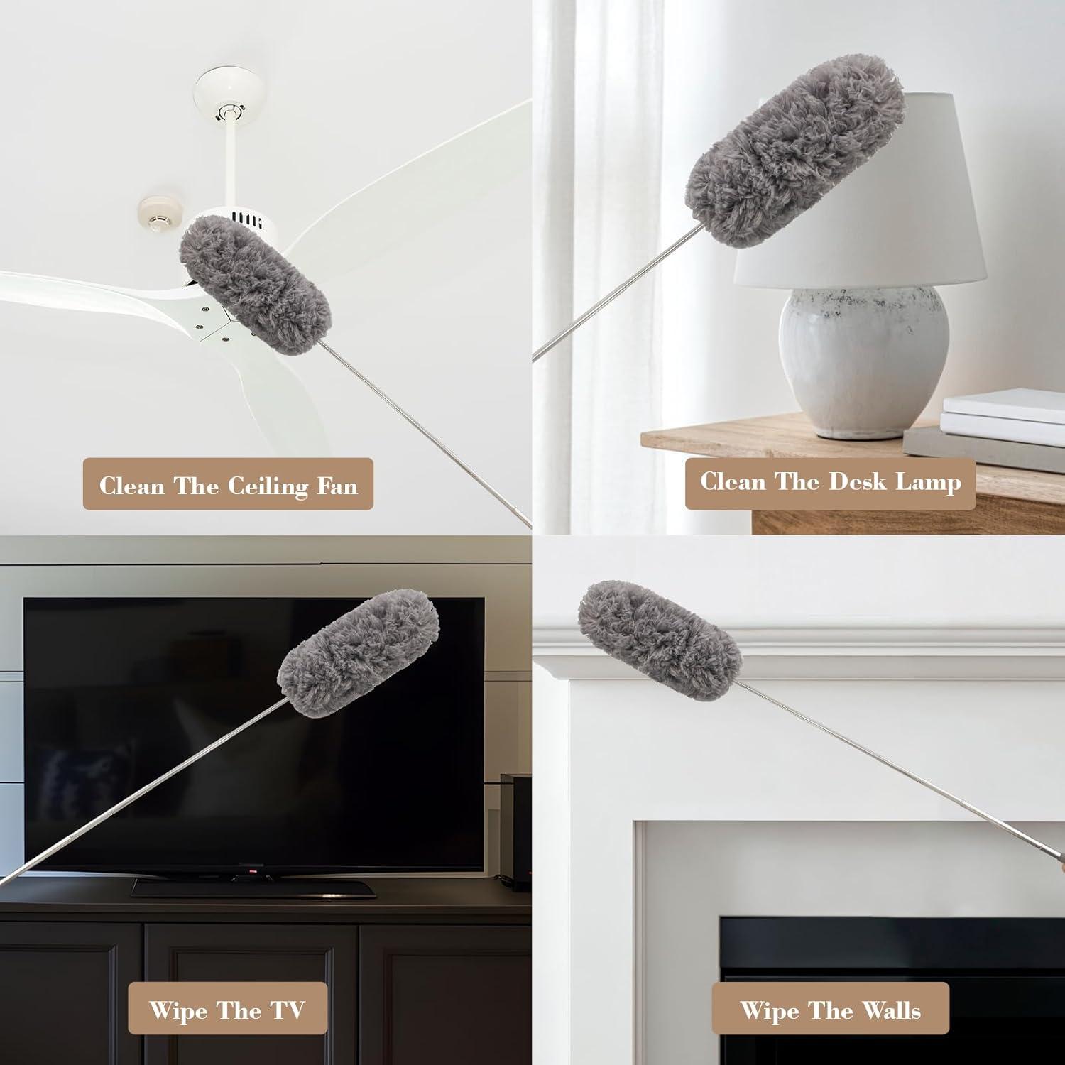 Duster Extensible de Microfibra Loulicia 35.56cm-83.82cm Gris