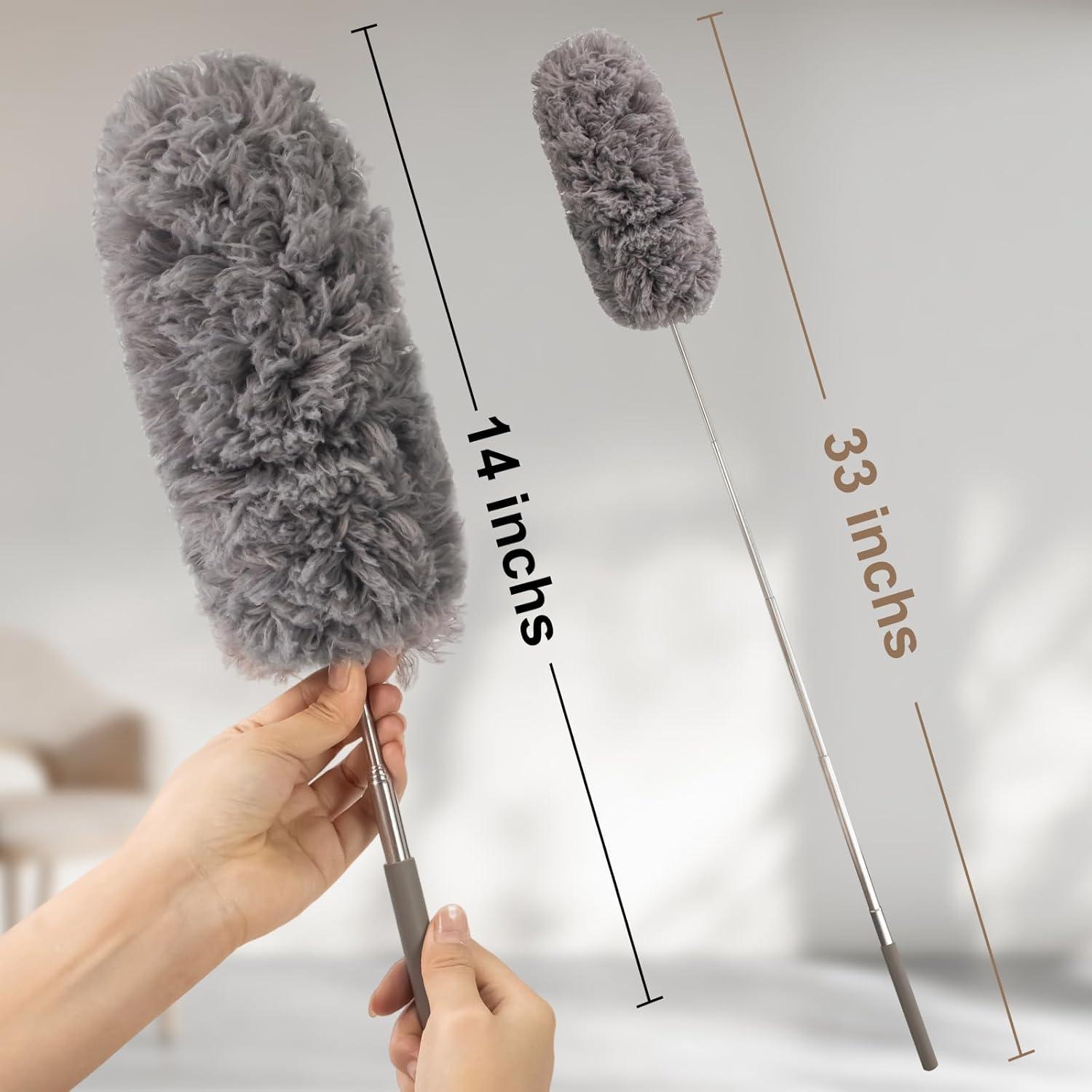 Duster Extensible de Microfibra Loulicia 35.56cm-83.82cm Gris