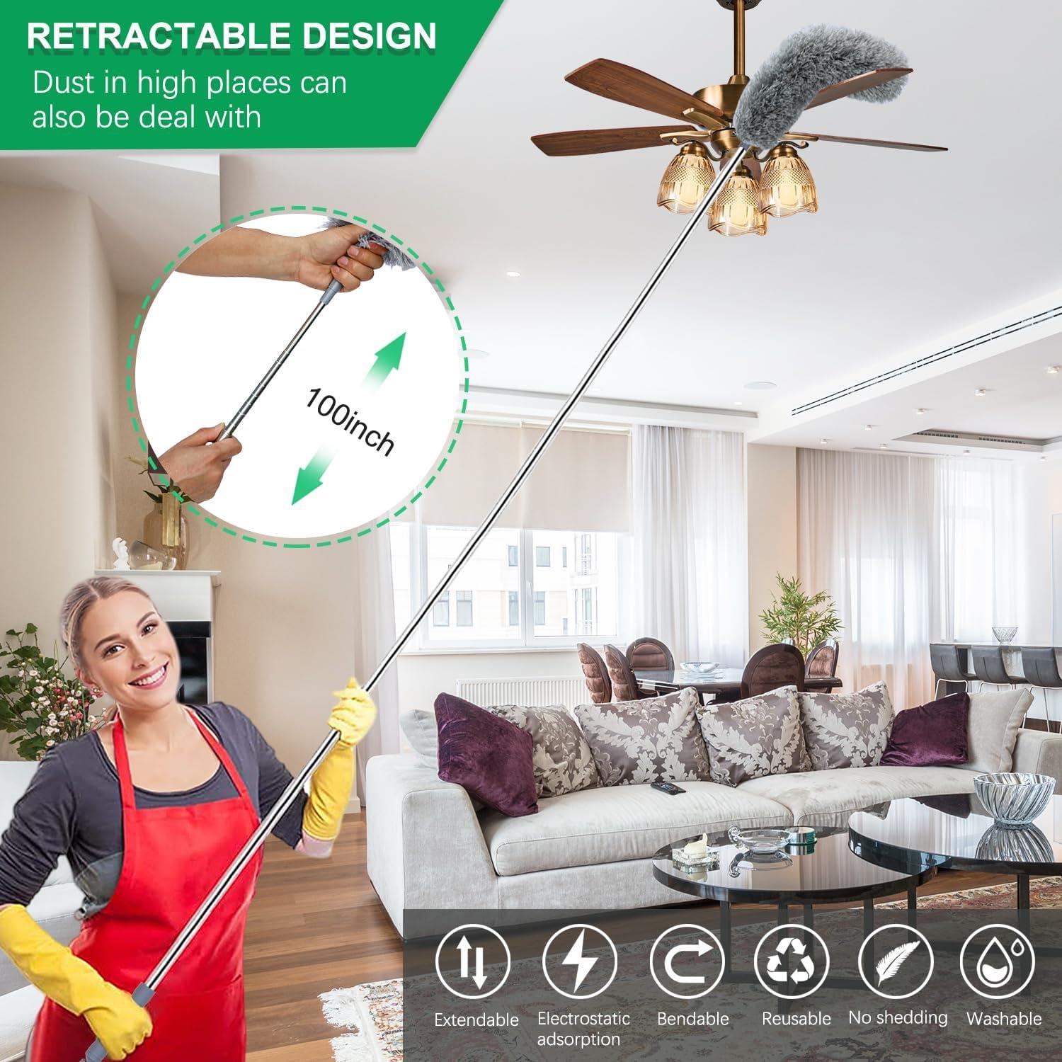 Plumero de Microfibra BAIDOON 254 cm Extensible 4 en 1