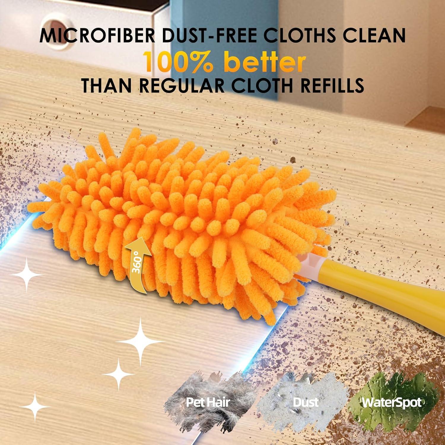 Recargas Duster Reutilizables REDONES 4PCS Microfibra Amarillo