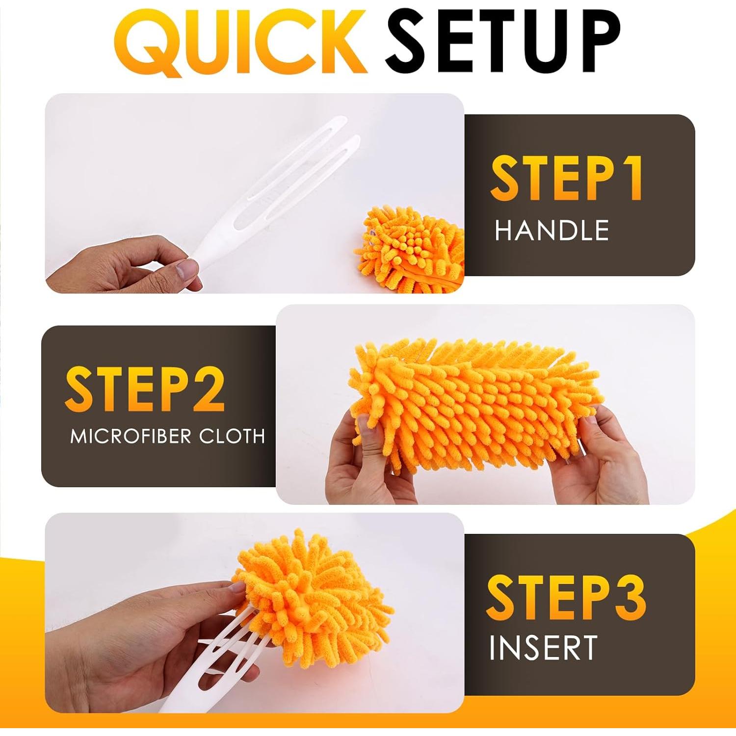 Recargas Duster Reutilizables REDONES 4PCS Microfibra Amarillo