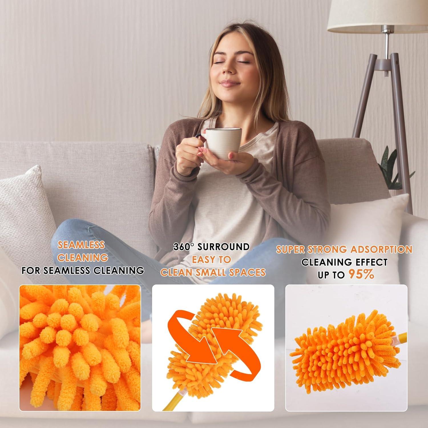 Recargas Duster Reutilizables REDONES 4PCS Microfibra Amarillo