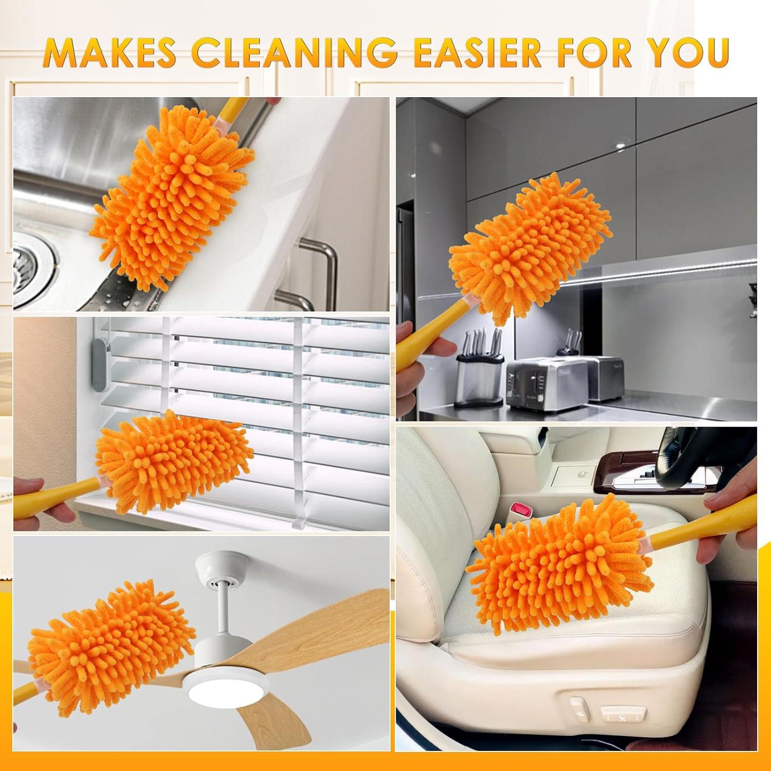 Recargas Duster Reutilizables REDONES 4PCS Microfibra Amarillo
