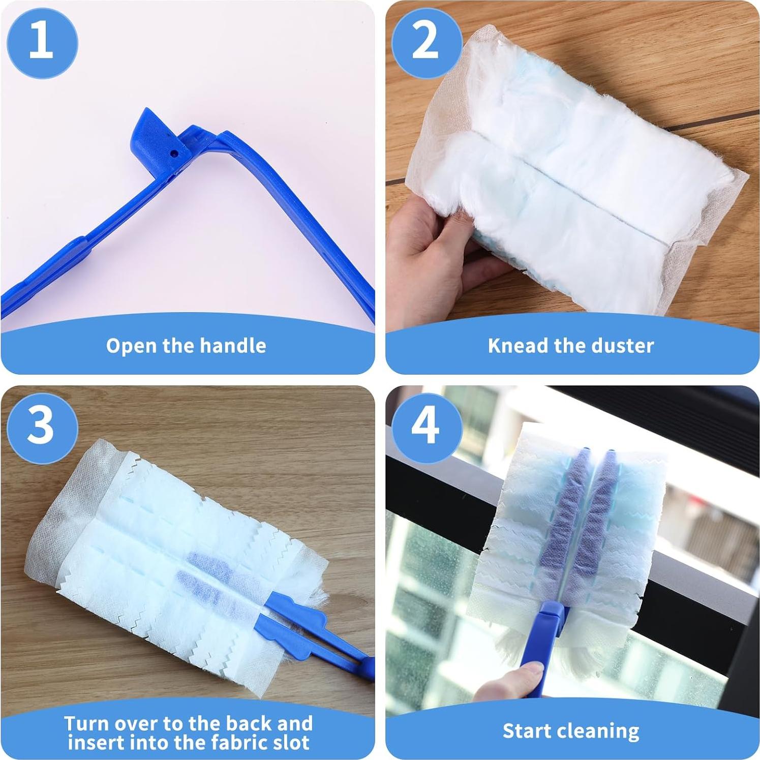 Kit de Plumero HDOET con 30 Recargas y Mango Azul