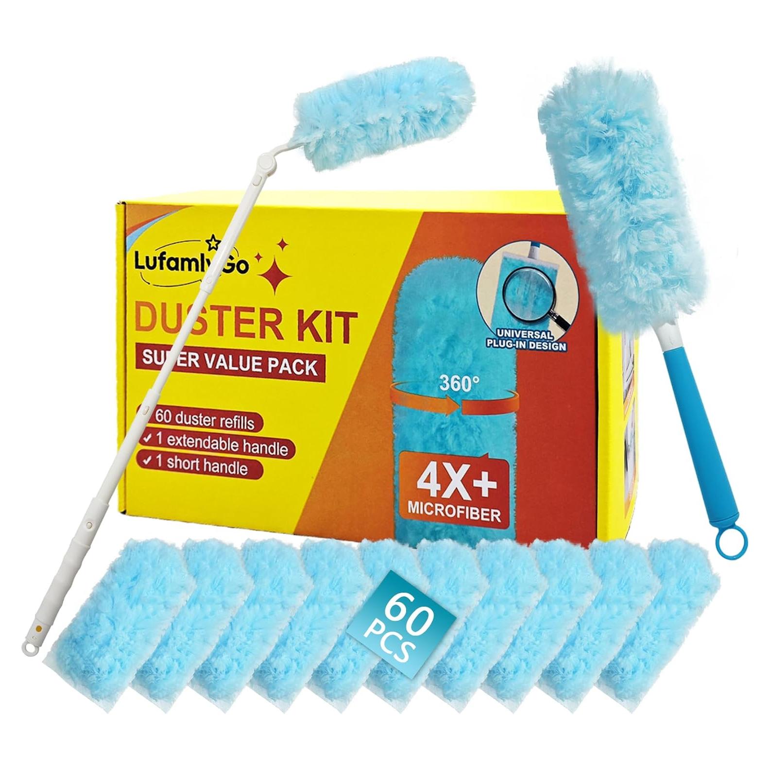 Kit Plumero Estático LufamlyGo 60 Recambios 360° Mango 0.91m