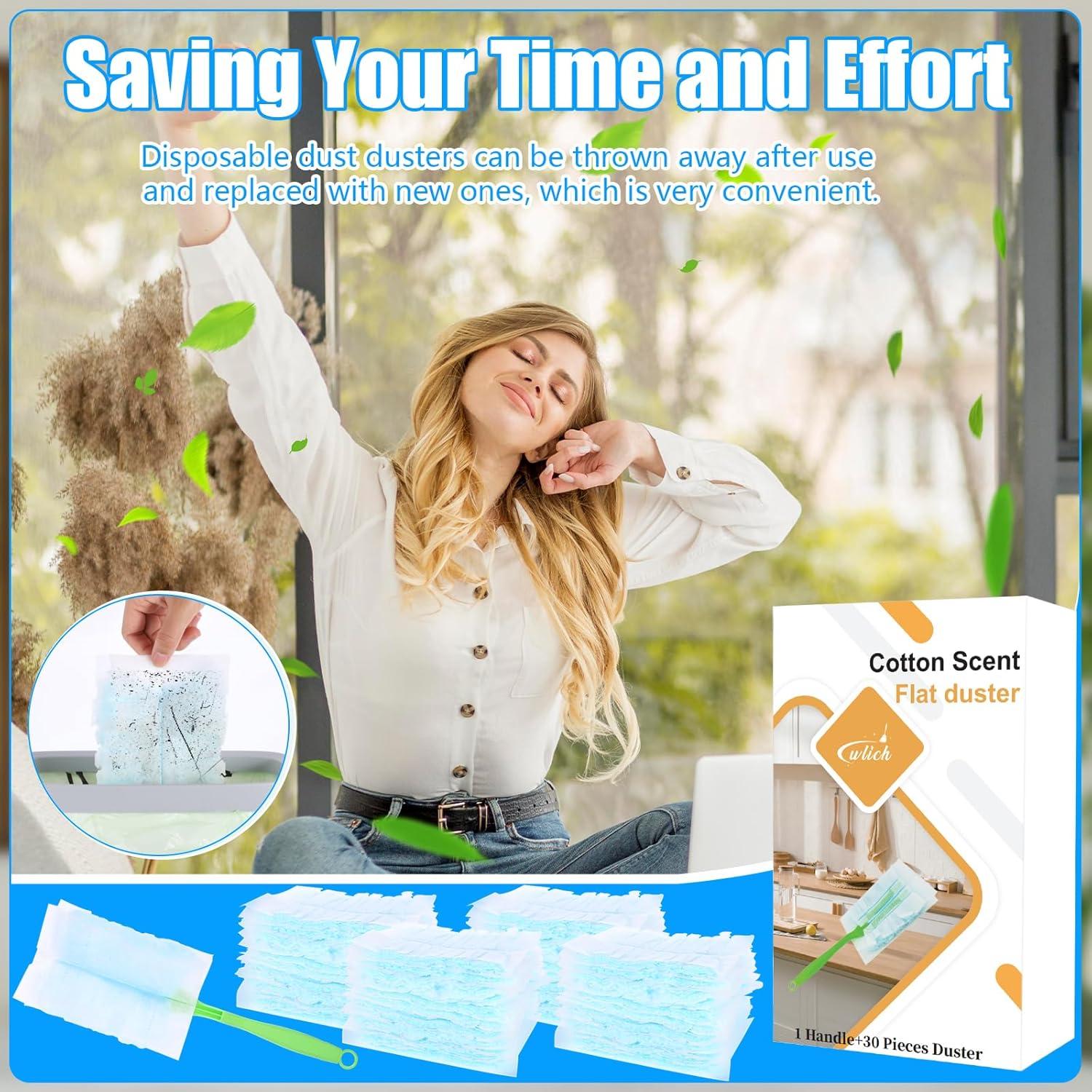 30 Recargas Desechables Plumero Wlich Microfibra 180°