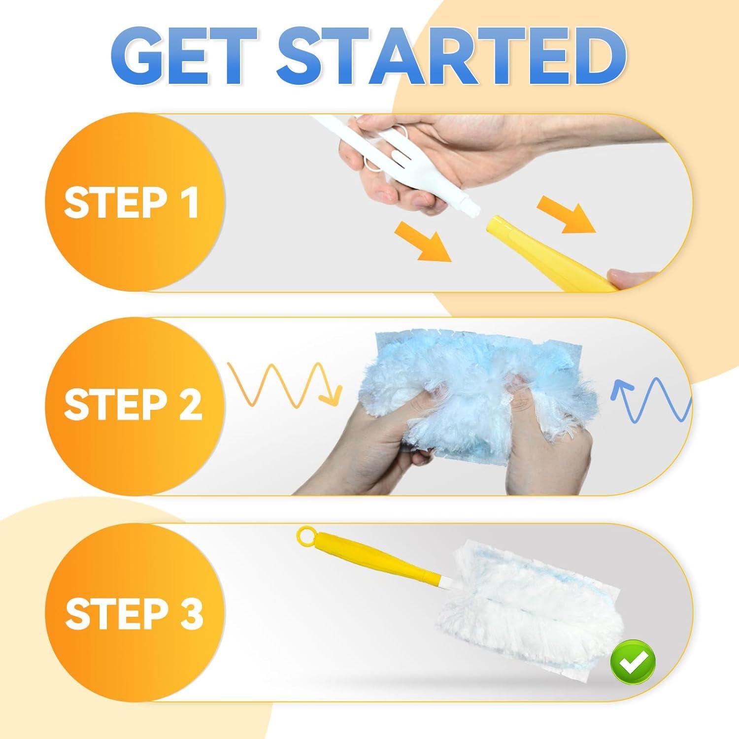 Recargas de Plumero Hoscabss 30 Unidades con Mango Flexible