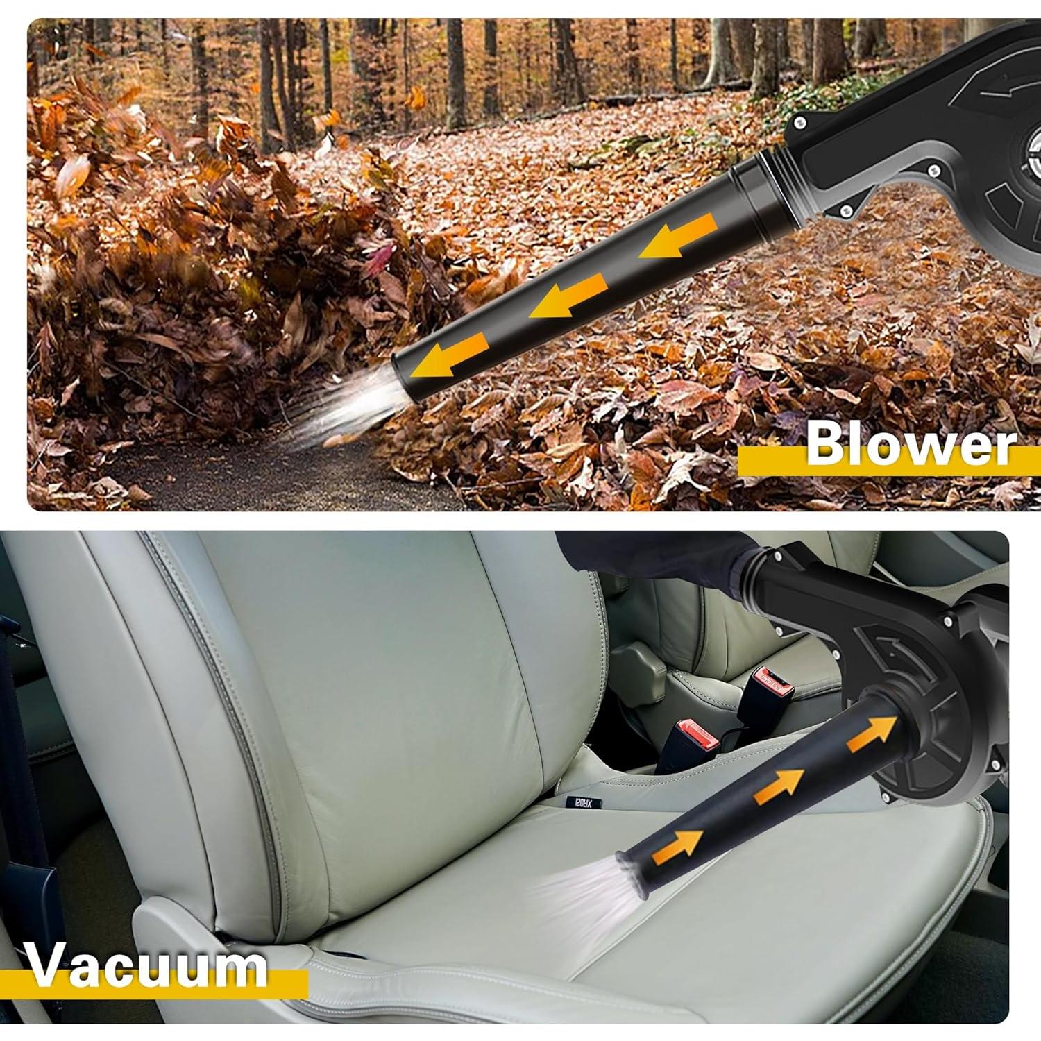 Soplador de Hojas Inalámbrico KINGPKE 21V 2 en 1 Portátil