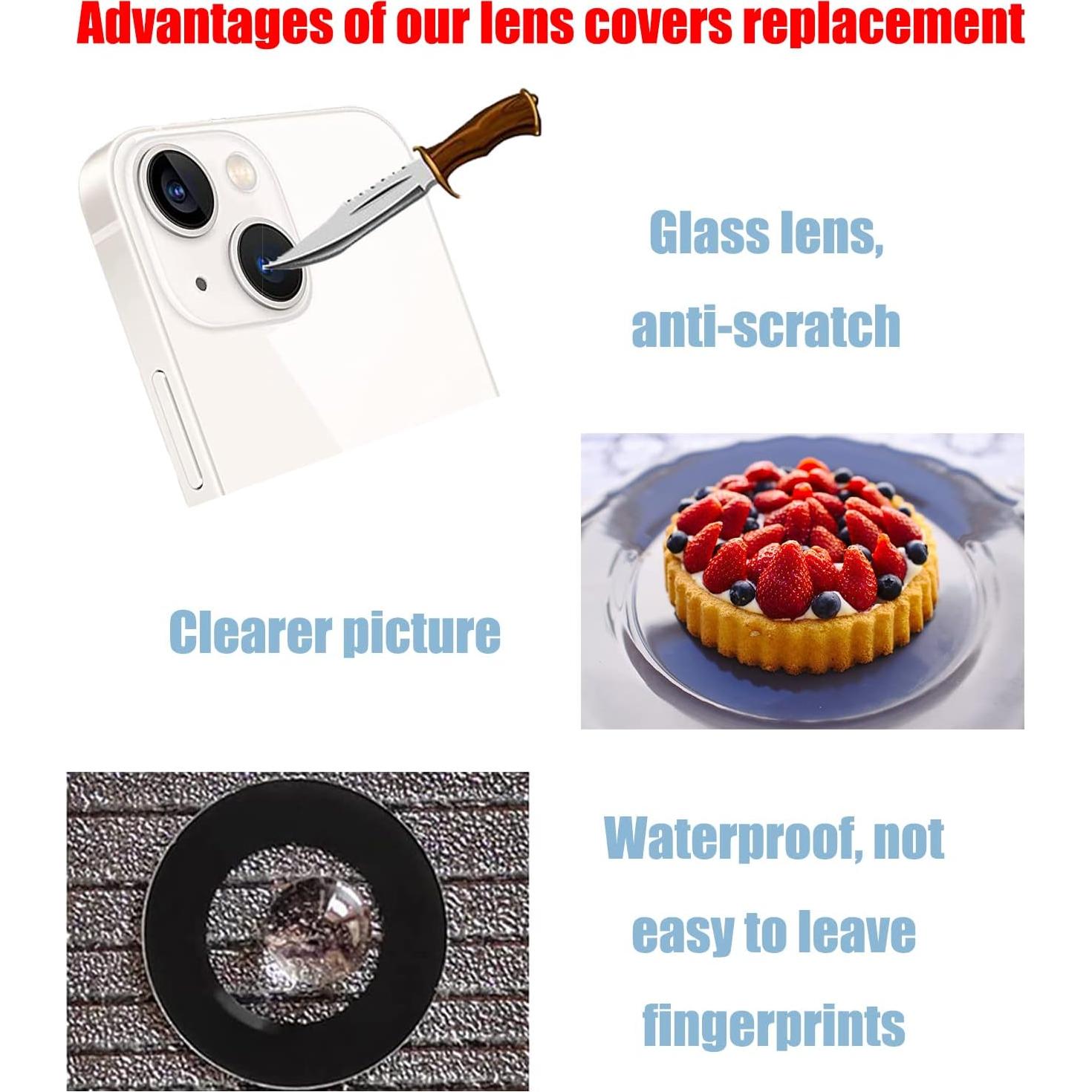 Reemplazo Lente Cámara Trasera iPhone 13 Mini PCTC - Anti-Rasguños