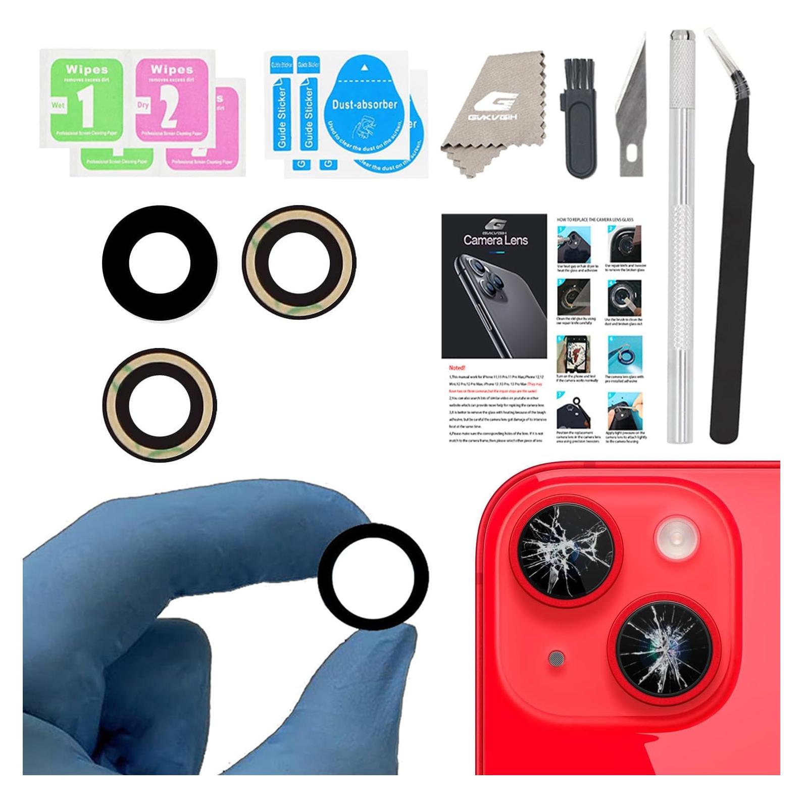 Reemplazo de Lente de Cámara Trasera GVKVGIH para iPhone 14/15