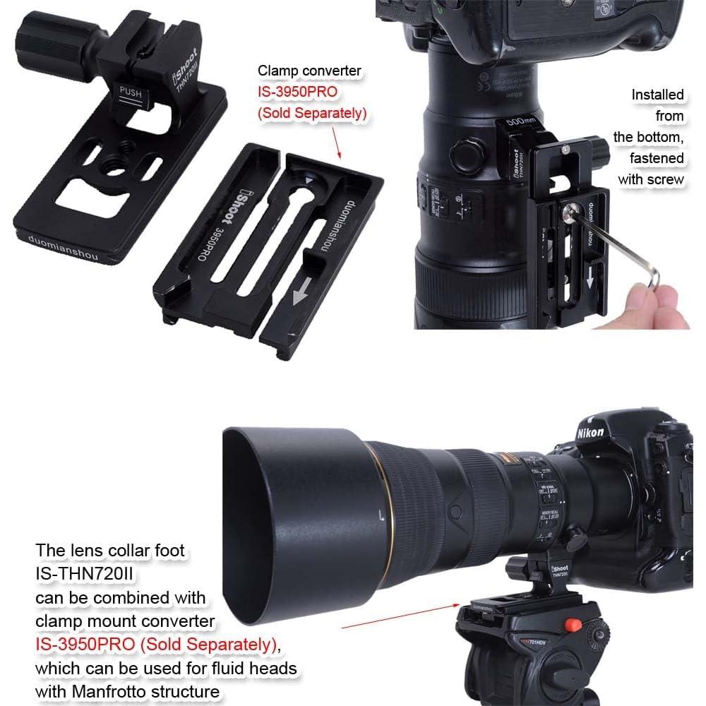 Pie de reemplazo para collar de lente iShoot IS-THN720II compatible Nikon