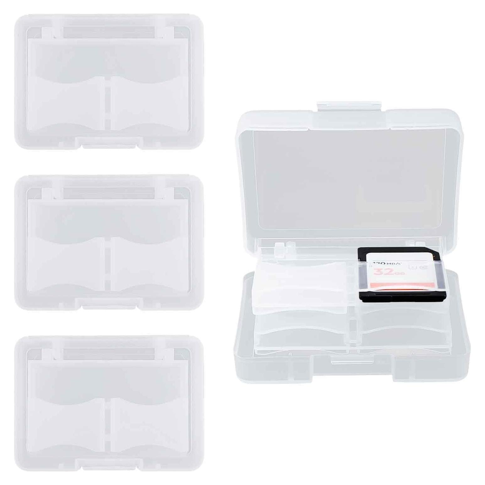 Estuche para 32 Tarjetas SD con 4 Soportes Plásticos - Transparente