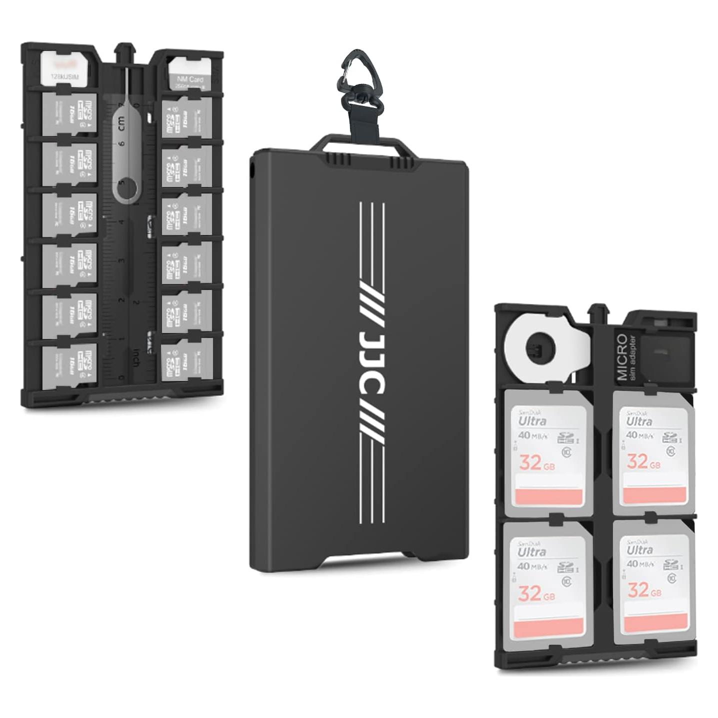 Estuche de Aluminio para 12 Micro SD y 4 SD Jinjiacheng Negro