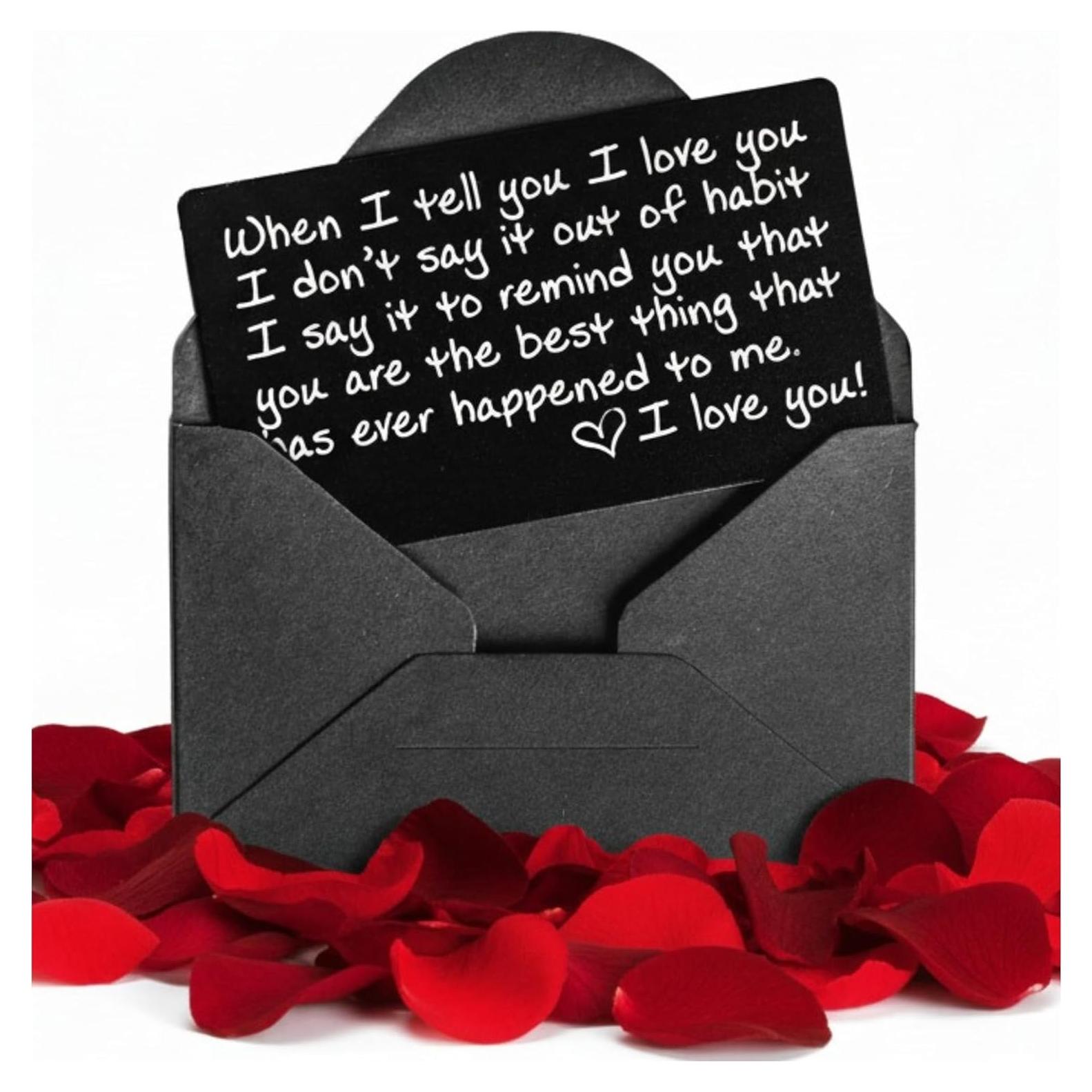 Tarjeta Te Amo de Cartera - Regalo Duradero para Él o Ella