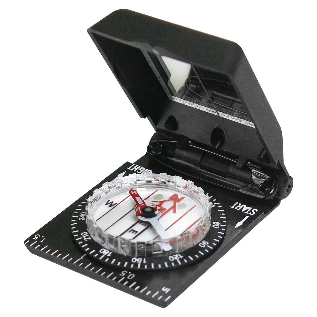 Mini Brújula Silva Negra con Reloj de Sol y Cordón