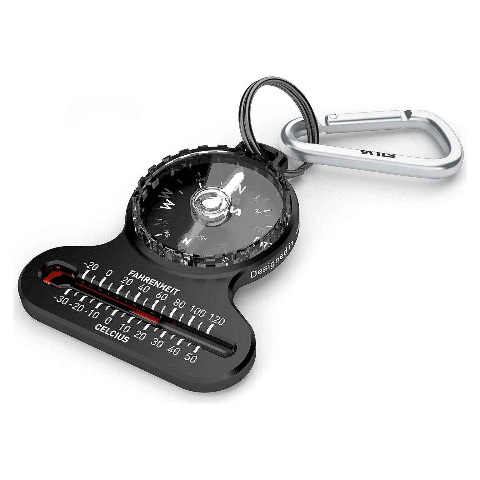 Brújula de Bolsillo Silva 2017 con Termómetro y Mosquetón
