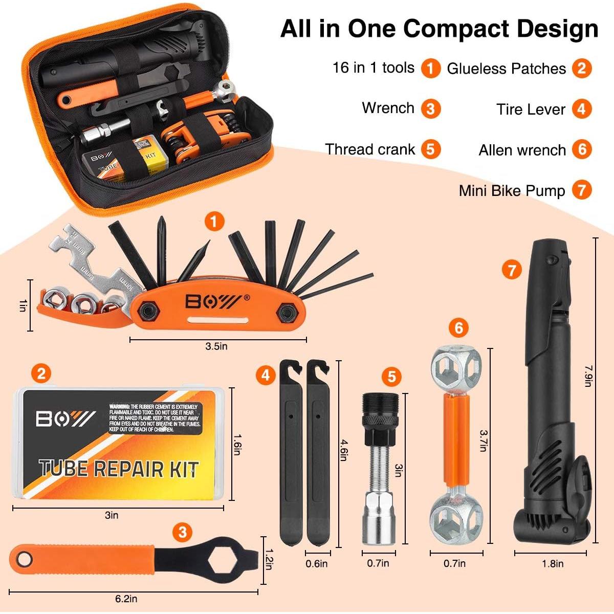 Kit de Reparación de Bicicleta XCH Robots con Bomba y Parches