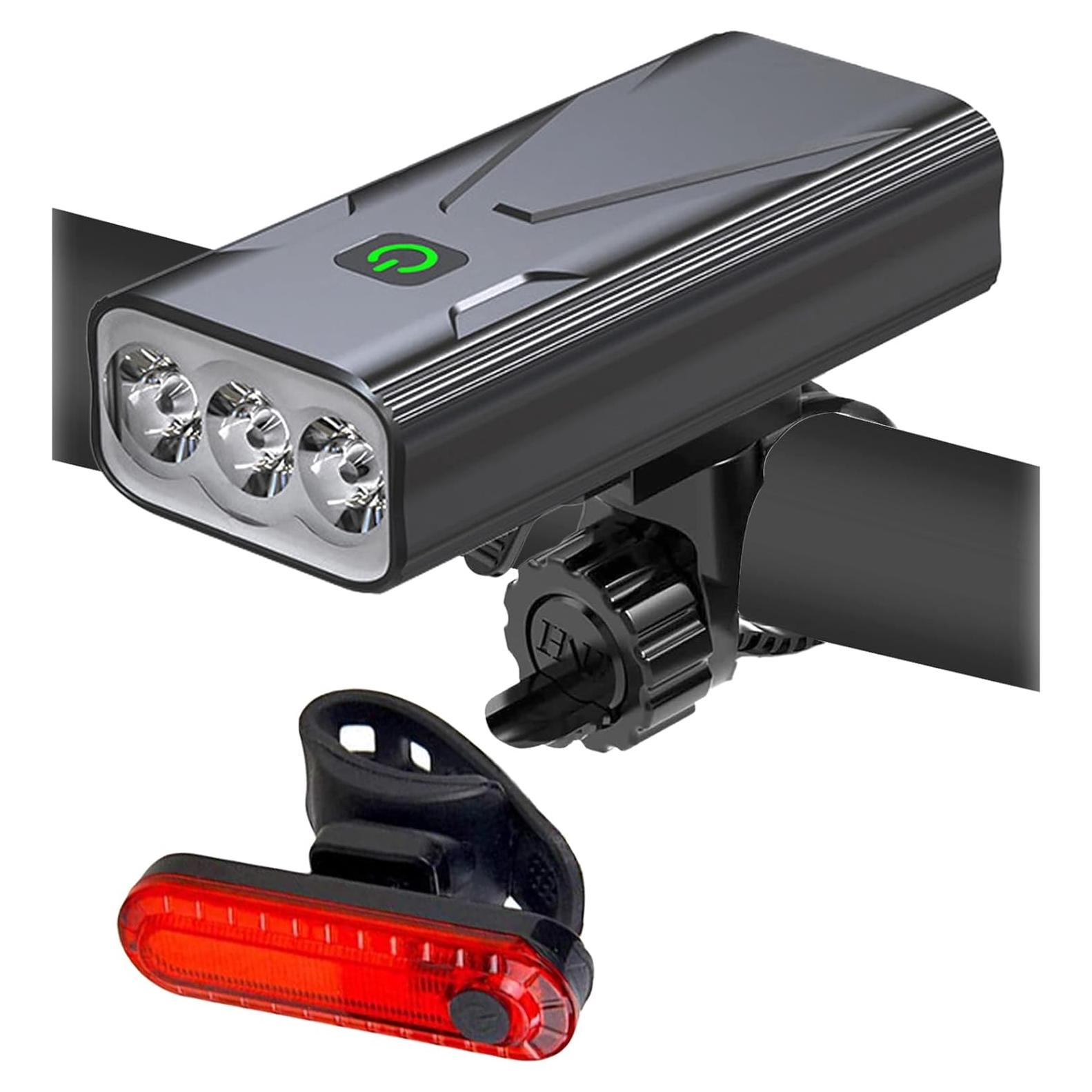 Juego de luces para bicicleta Genérico LED recargable 1200 lúmenes