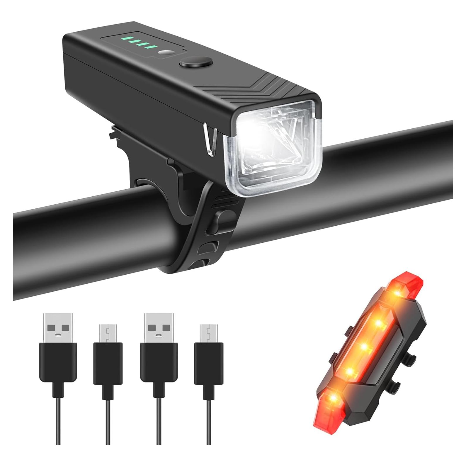 Juego de Luces para Bicicleta WGGE 300 Lúmenes Recargable USB