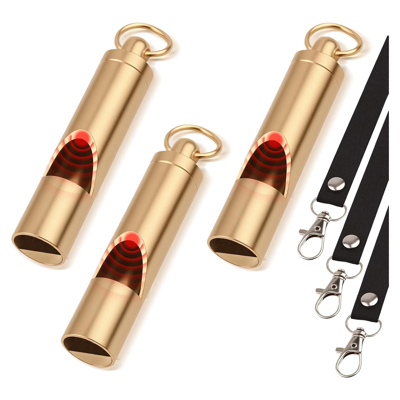 Paquete de 3 Silbatos de Emergencia de Latón Pretwad 125 dB