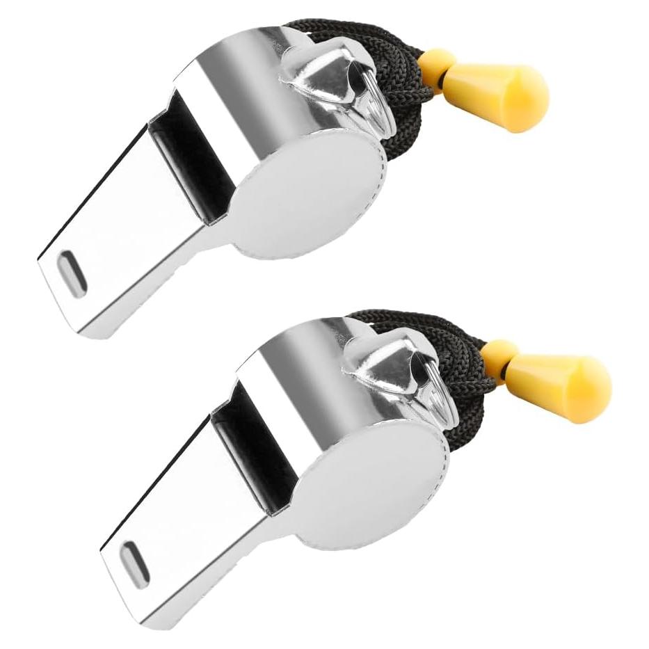 Silbato Bsofing de Acero Inoxidable con Cordón - 2 Piezas