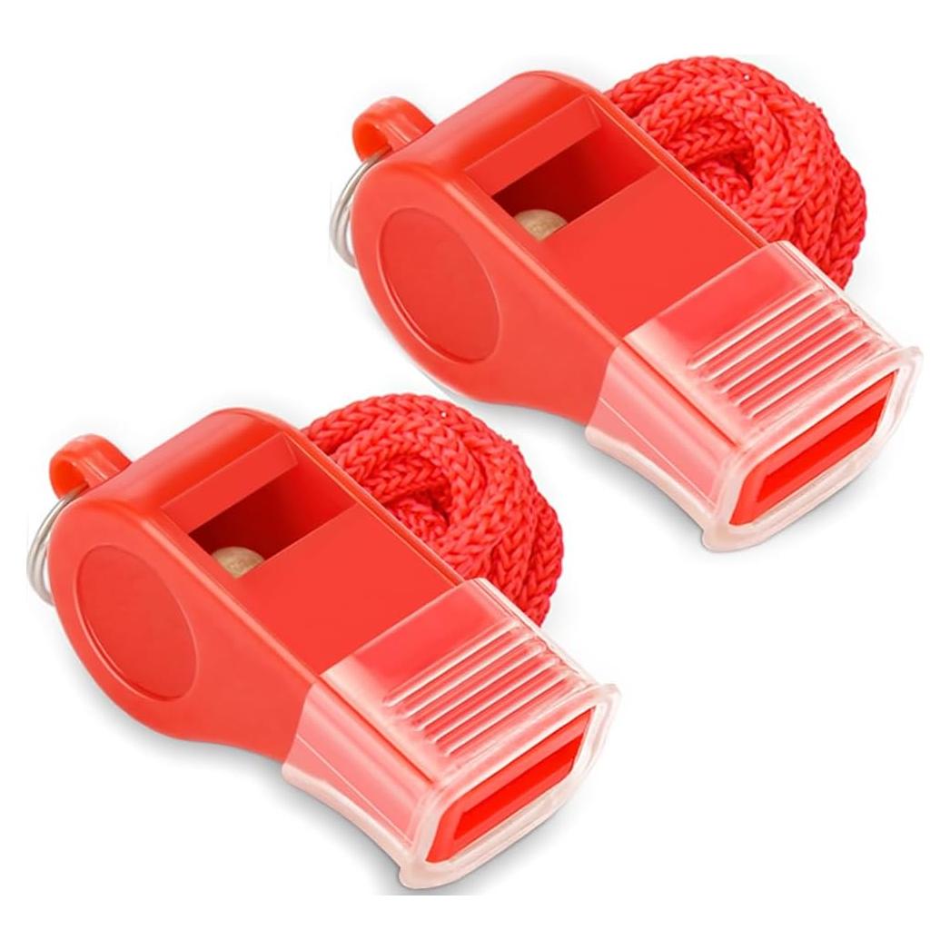 Silbatos de Emergencia Rojos Hipat con Cordón y Agarre 120dB