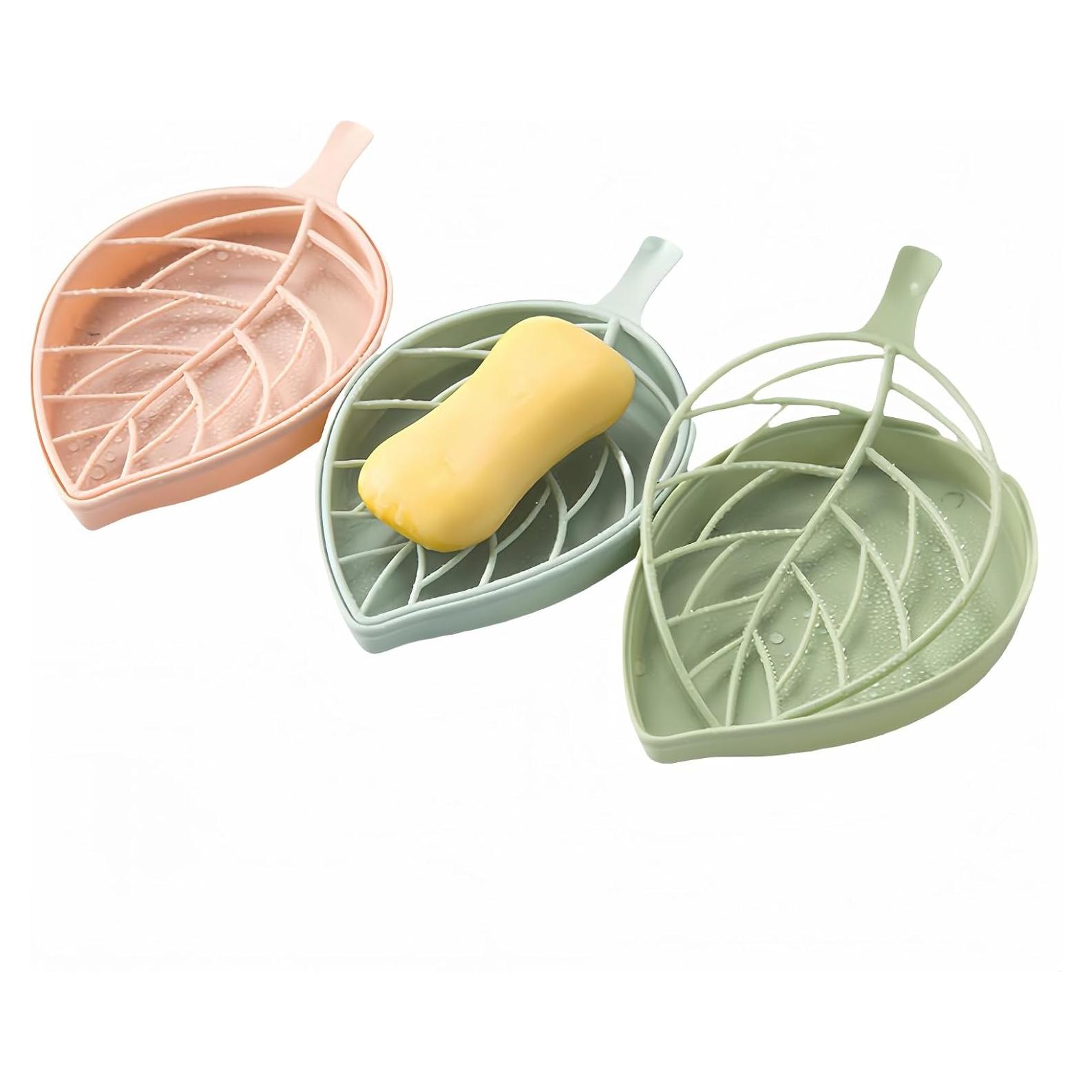 Juego de 3 Platos de Jabón Hoja Chinshwehaw - Drenaje Rápido