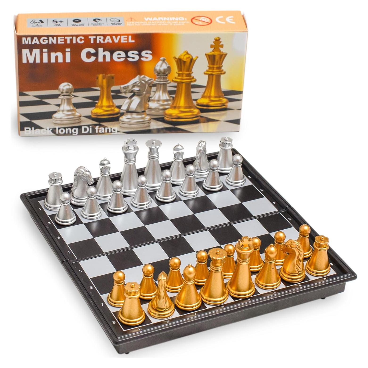 Juego de Ajedrez Magnético de Viaje Mini 12.8 cm - Plegable