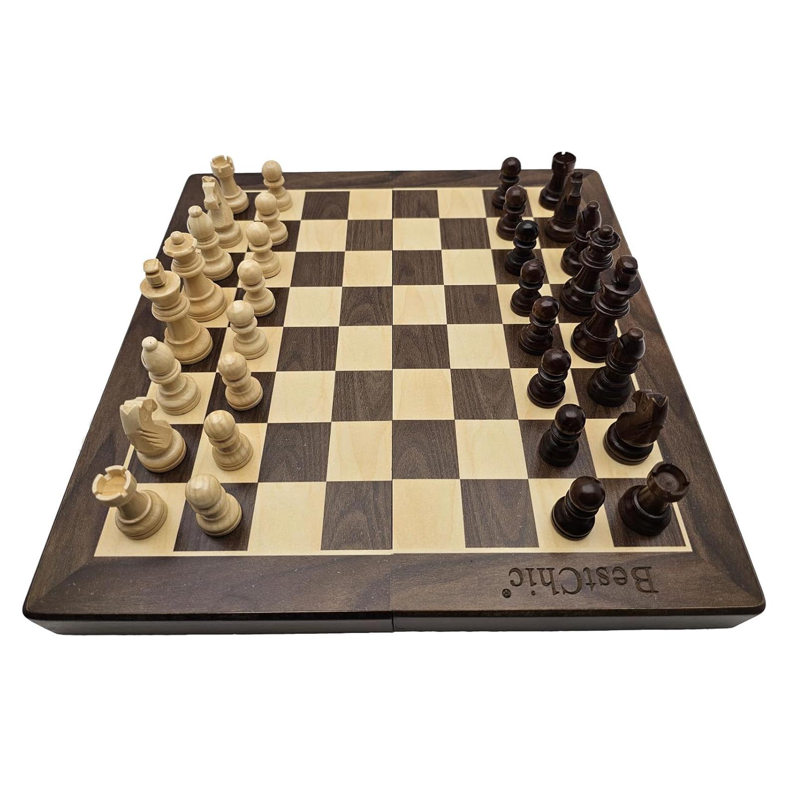 Juego de Ajedrez Magnético de Madera 30 cm Plegable Huizhou