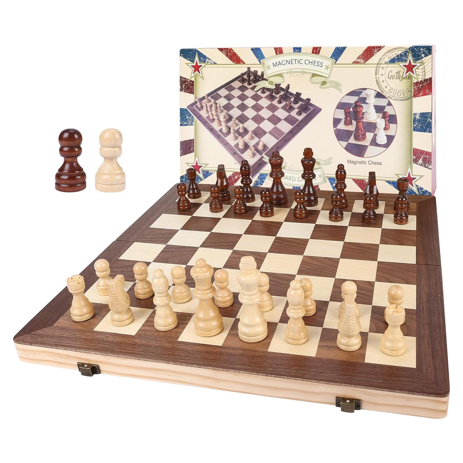 Juego de Ajedrez Gothink de Madera 38.1 cm con 2 Peones Extra