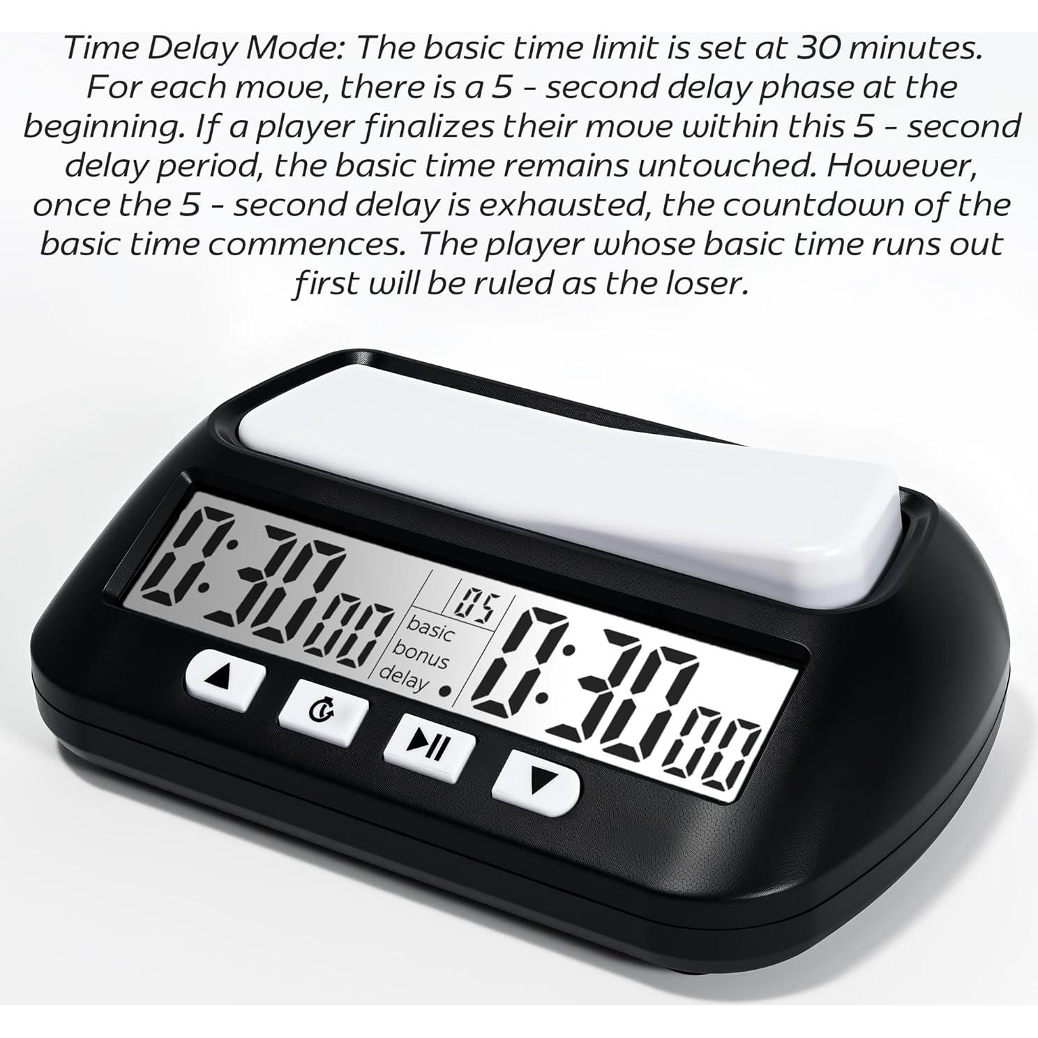 Reloj de Ajedrez Digital WQV RXZER40 Portátil Multifuncional