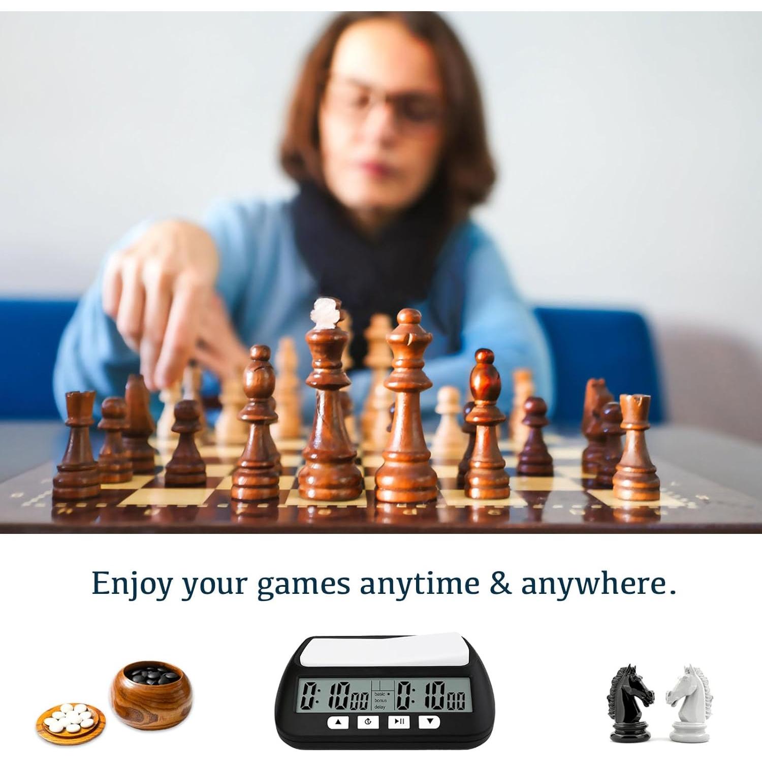 Reloj de Ajedrez Digital WQV RXZER40 Portátil Multifuncional