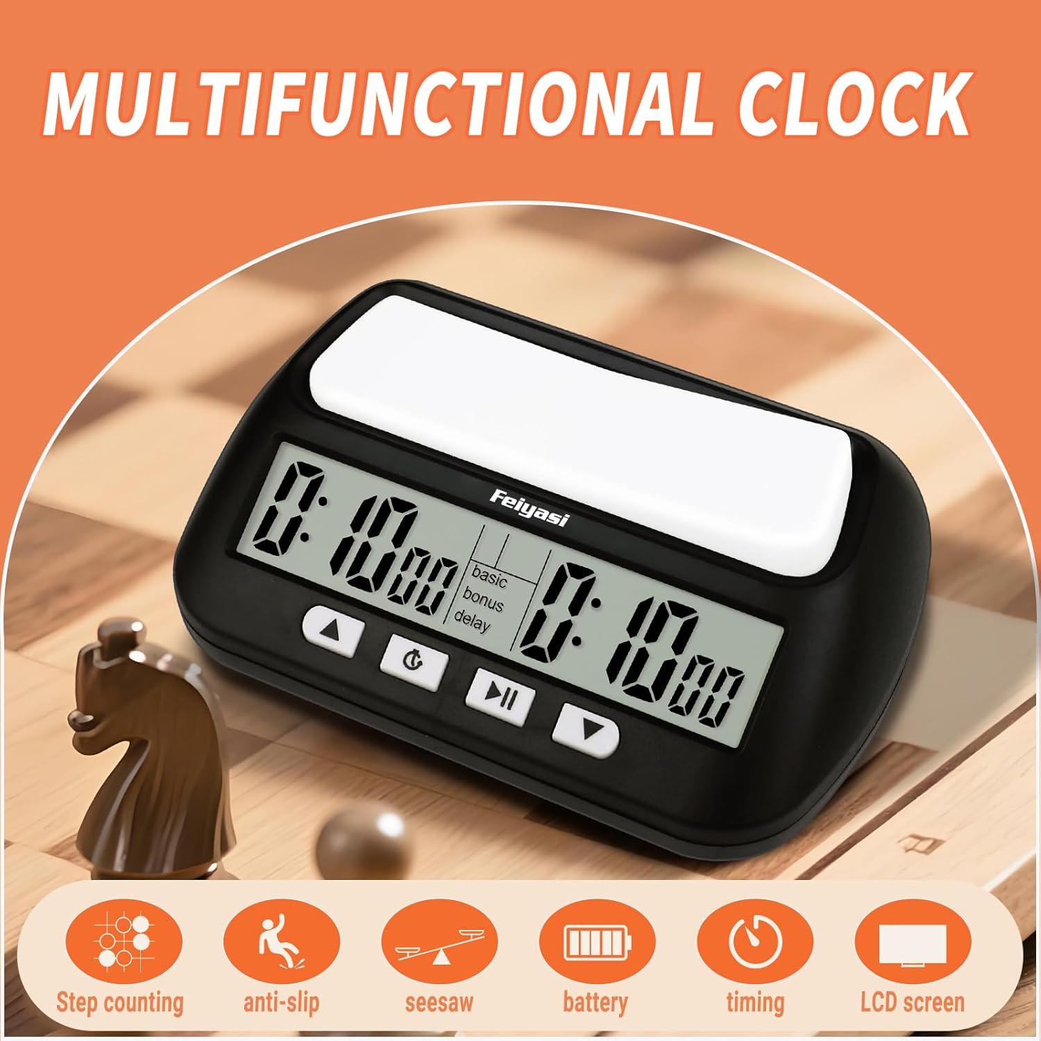 Temporizador Digital de Ajedrez Feiyasi con 4 Modos y Pilas AA