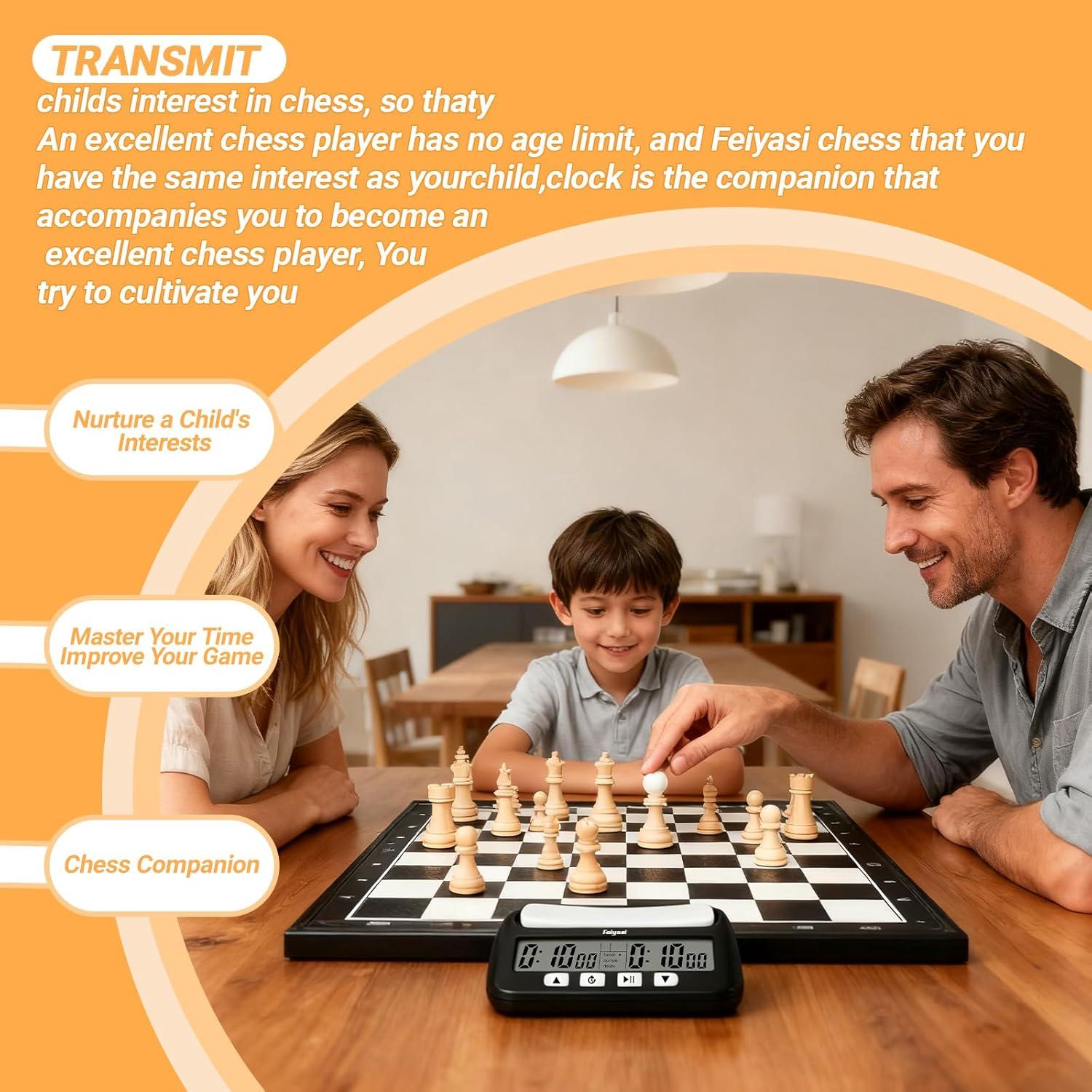Temporizador Digital de Ajedrez Feiyasi con 4 Modos y Pilas AA
