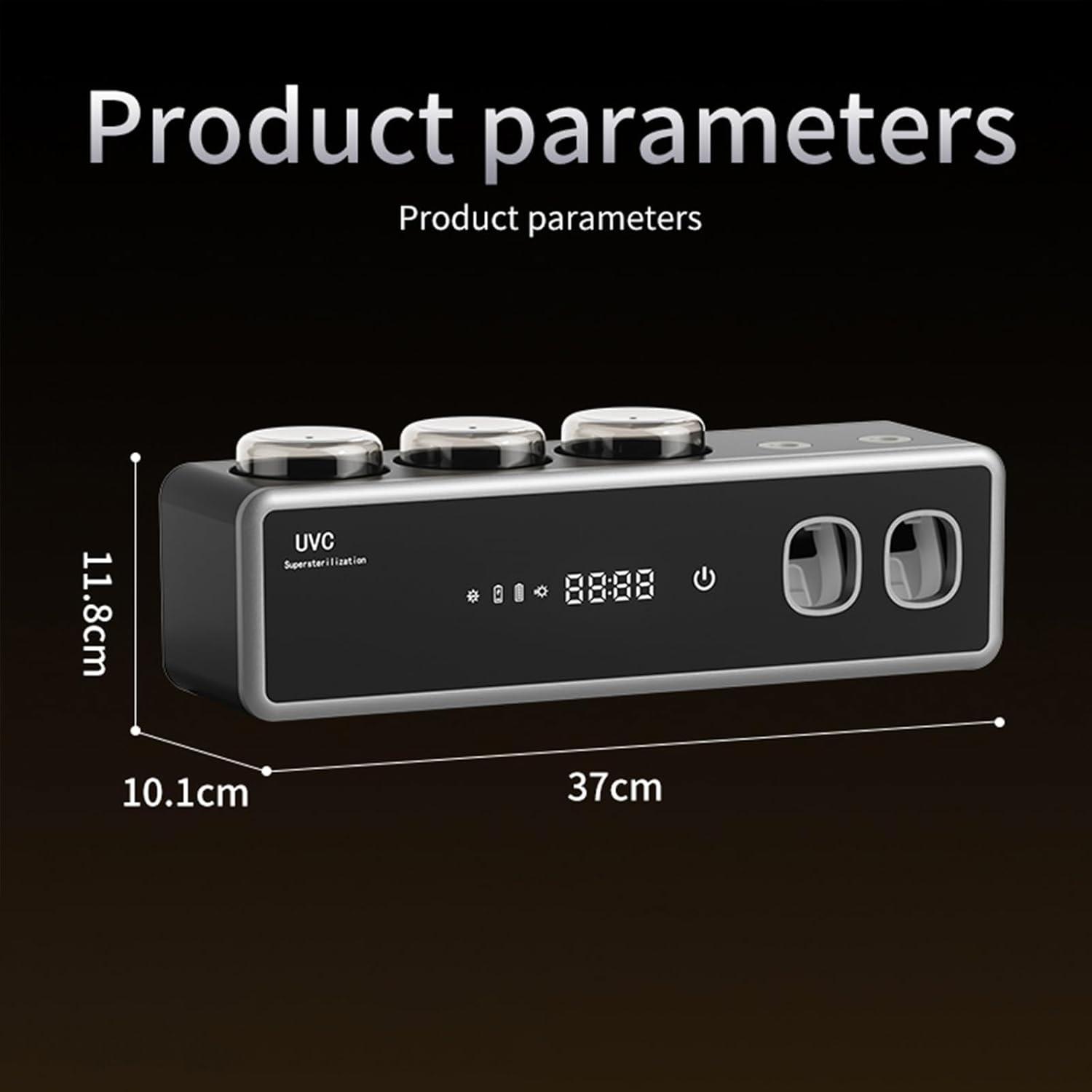 Soporte de Cepillo de Dientes Wekity Negro con Dispensador Automático