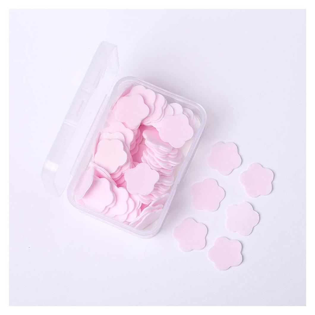 100/1000 Sheets Disposable Hand Wash Petal Soap Sheets Hand Bath Toiletry Paper Soap Flakes (100pcs, pink)