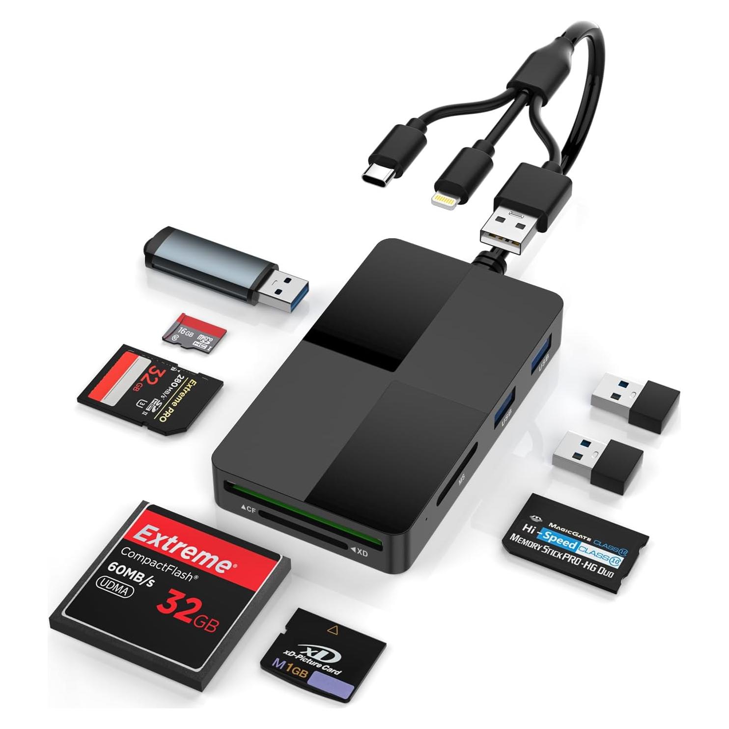 Lector de Tarjetas Múltiples Lymfora 8-en-1 USB-C Lightning