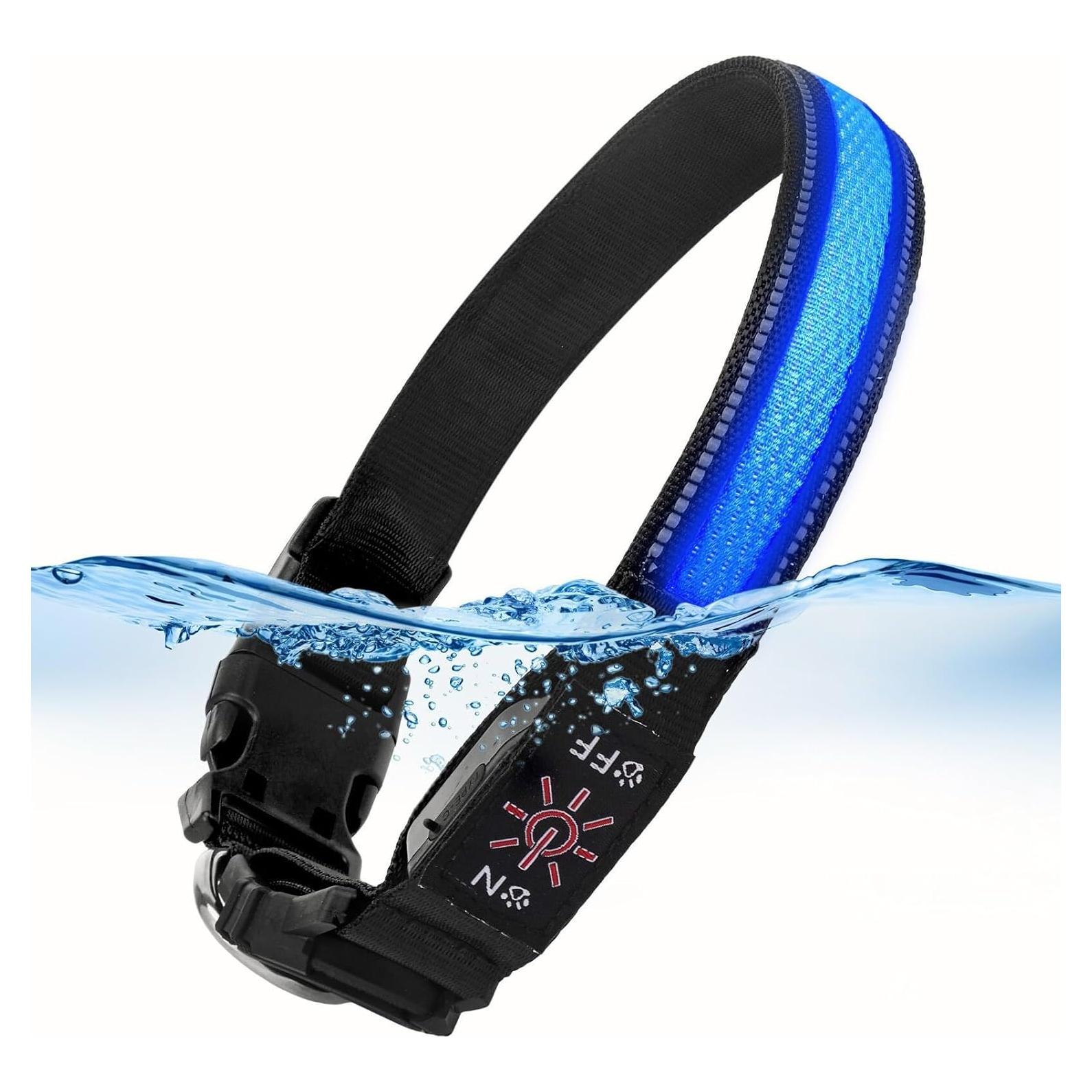 Collar para Perros Pepisk M Azul con Luz LED y Código QR