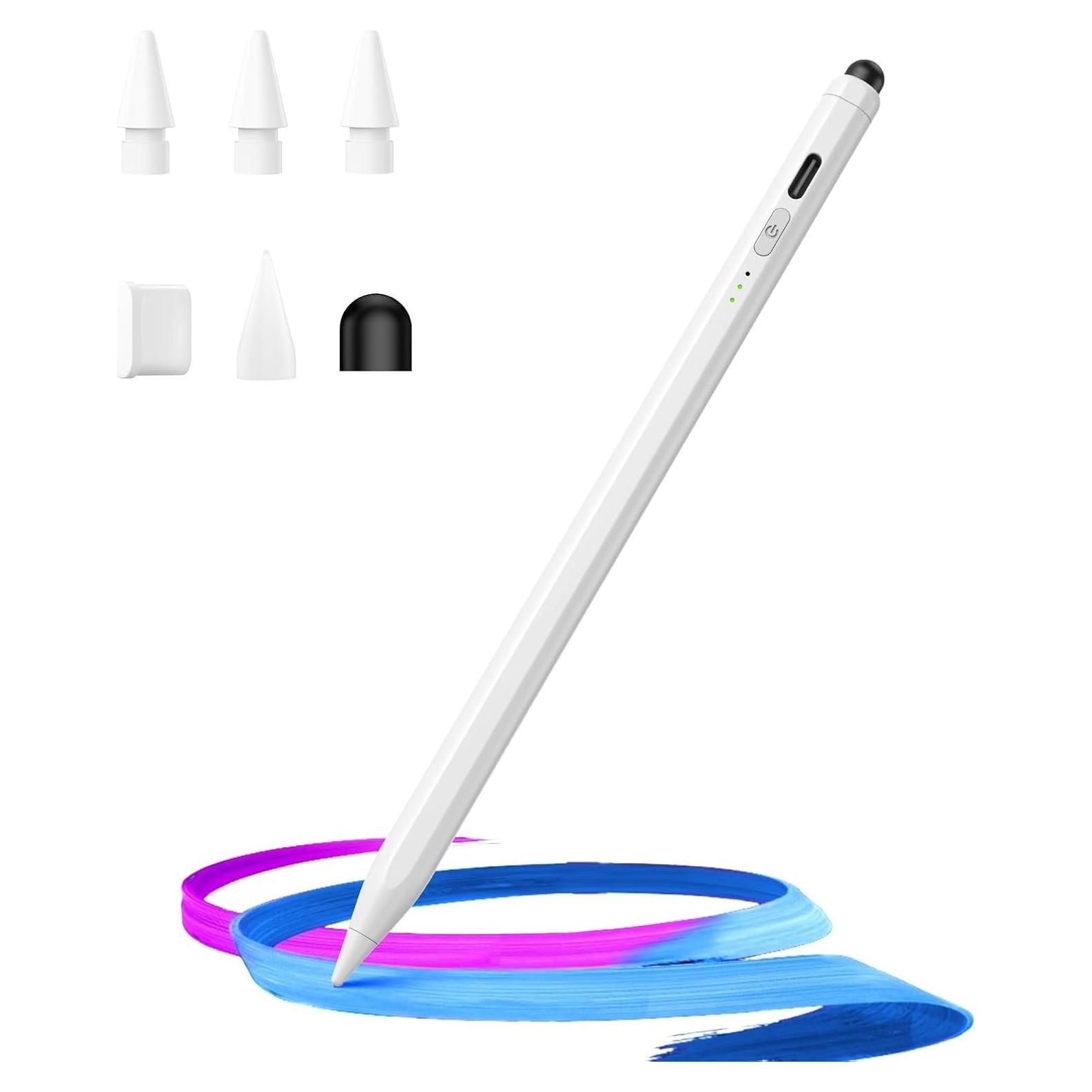 Bolígrafo Stylus Doble Hastraith para iPad Blanco, Carga Rápida