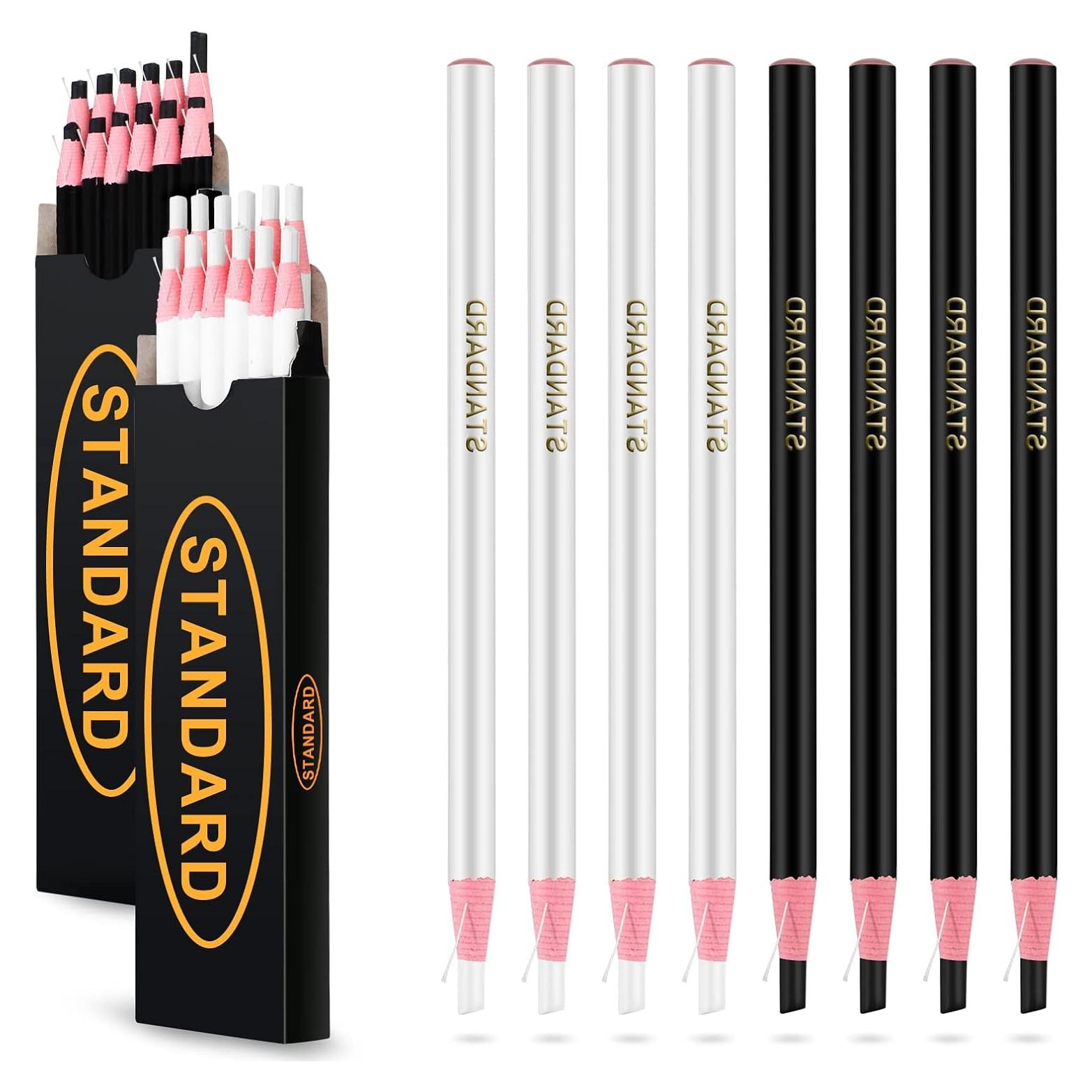 Lápices de Marcado Sabary 24 Pcs Cera Negro y Blanco 16.5 cm